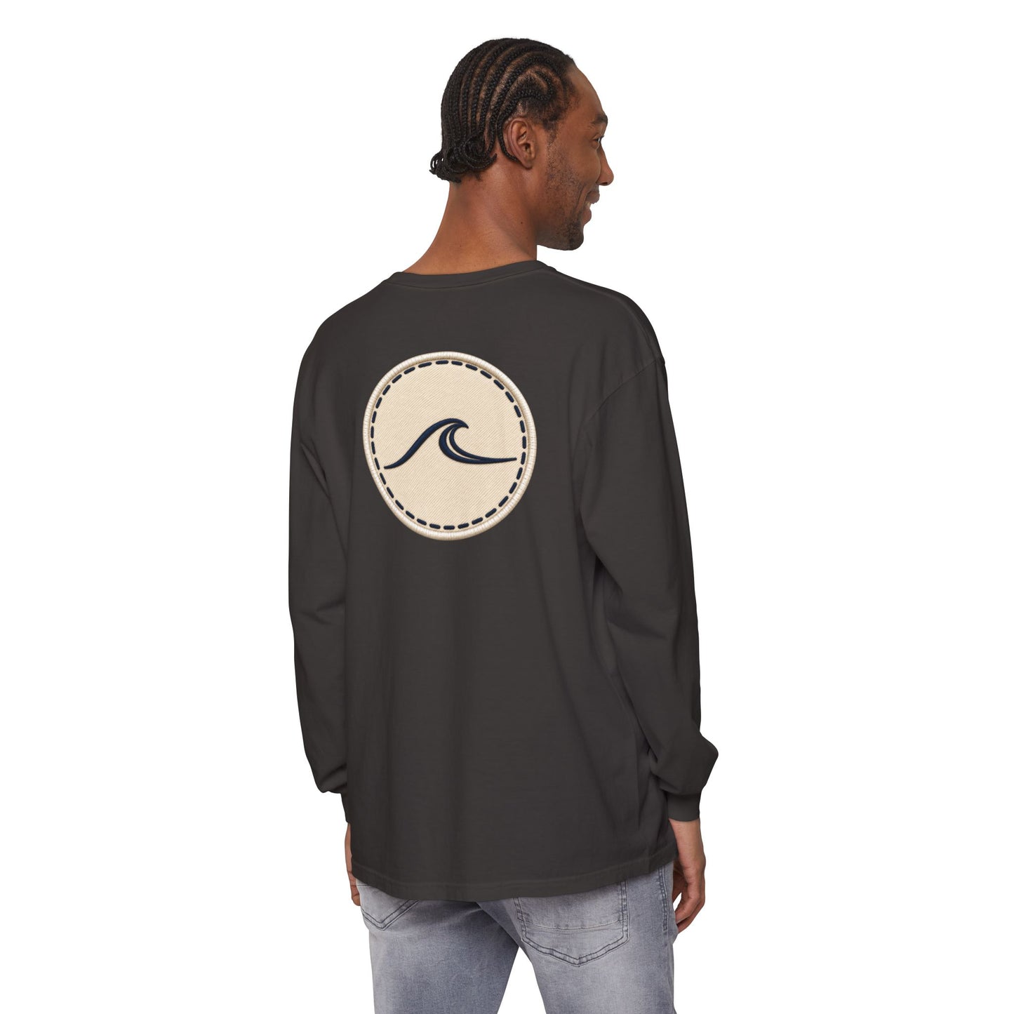 Surfache Long Sleeve T-Shirt — Script Logo Front & Wave Patch Back