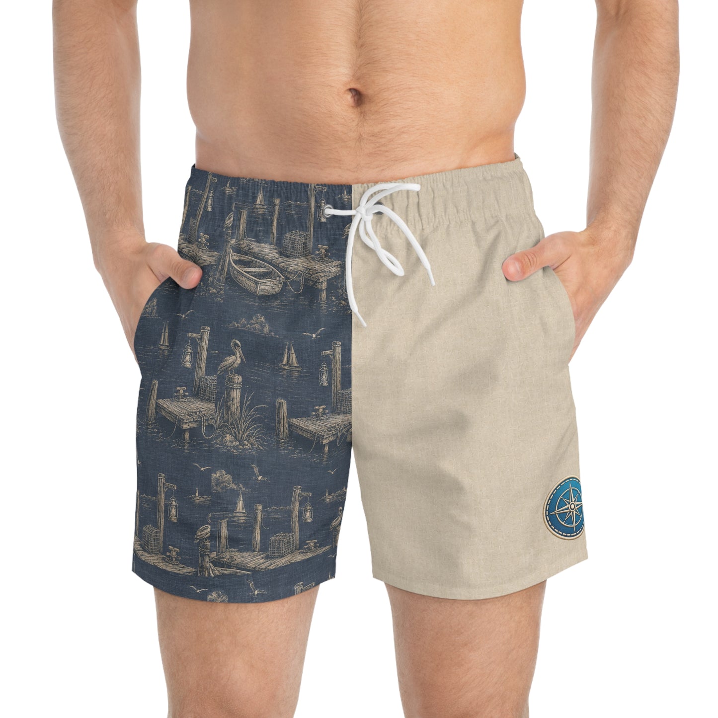 Surfache Sunset Pier Swim Trunks with Compass Patch