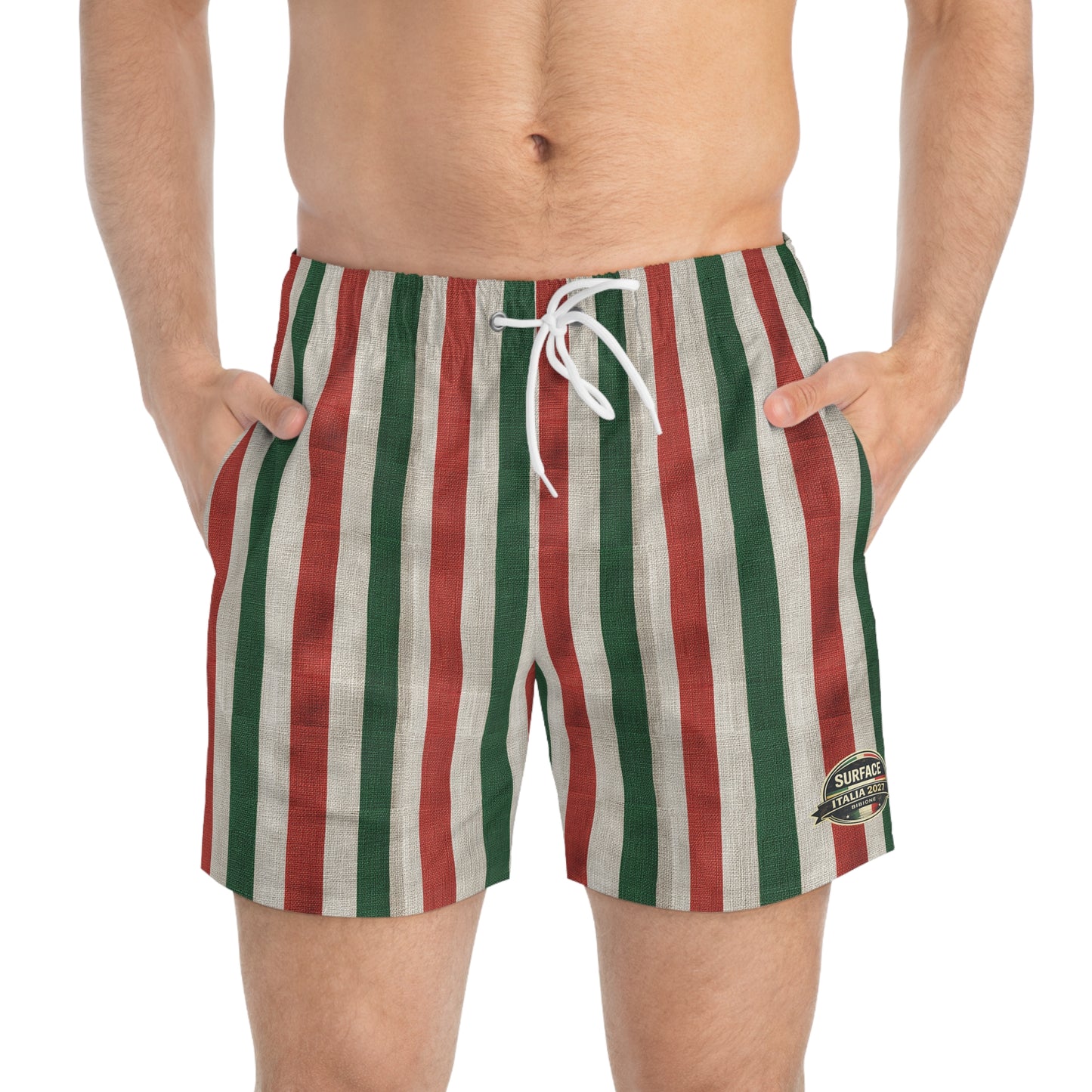 Surfache Vintage Striped Swim Trunks —Beach Shorts