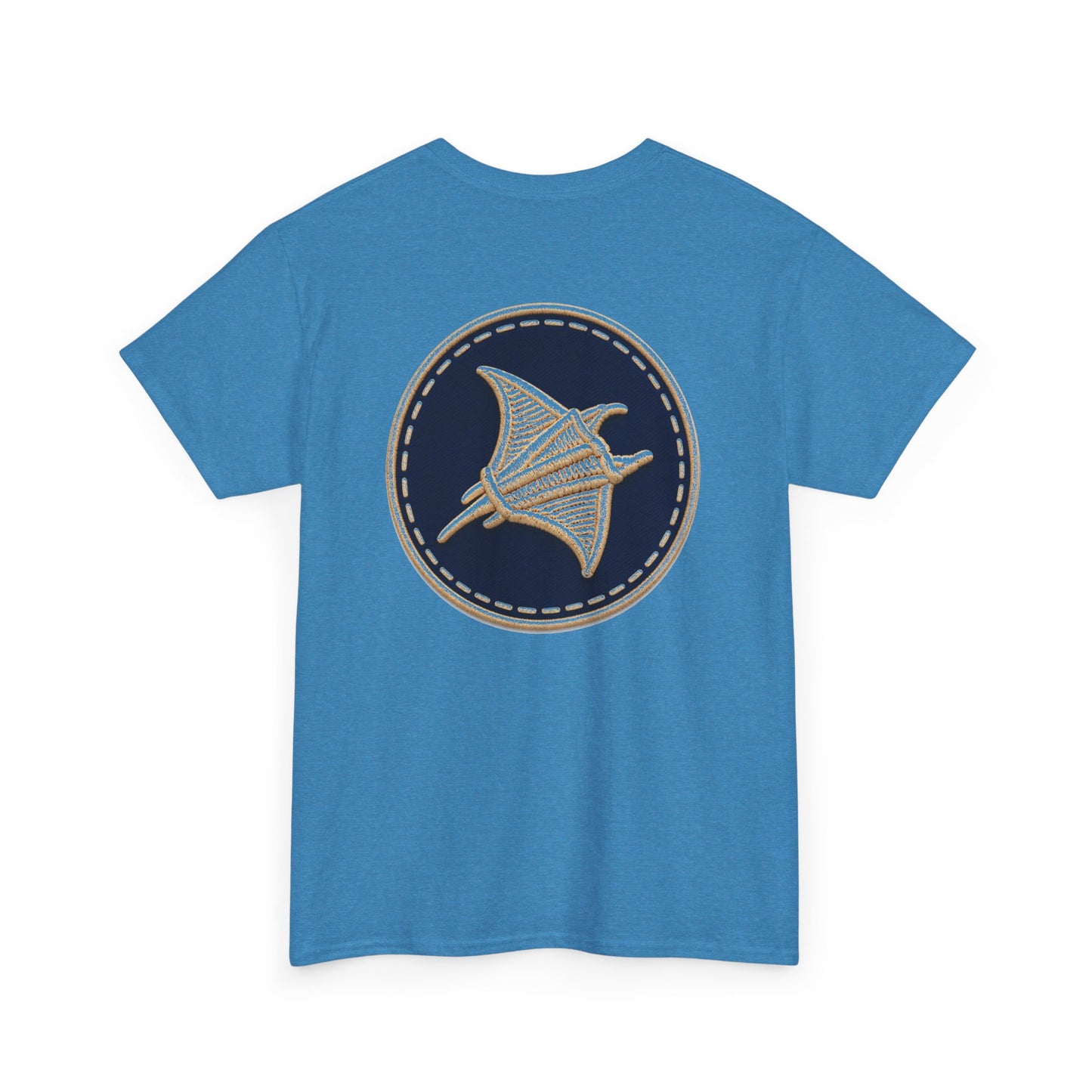 Surfache Logo Tee — Retro Script Front & Manta Ray Patch Back