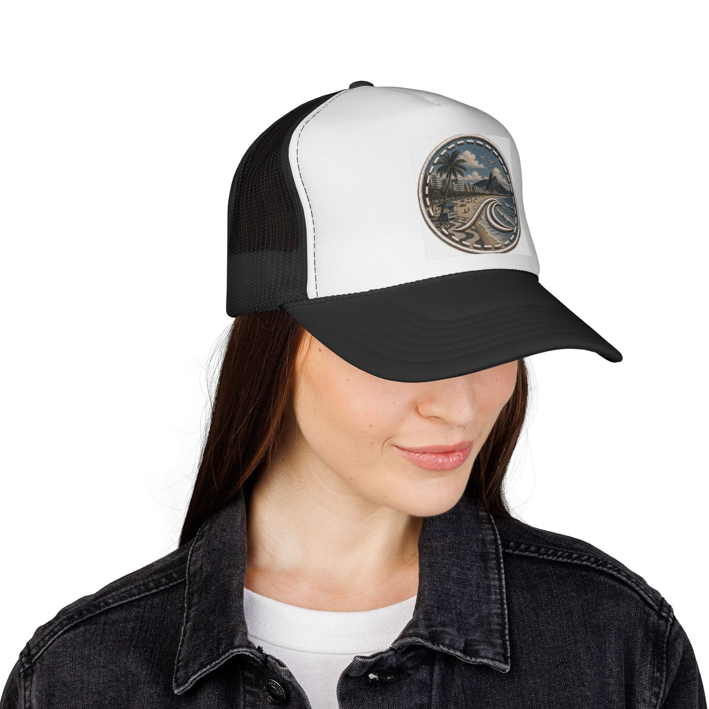 Surfache Ipanema Vintage Beach Trucker Hat — Retro Surf Palm Tree Cap