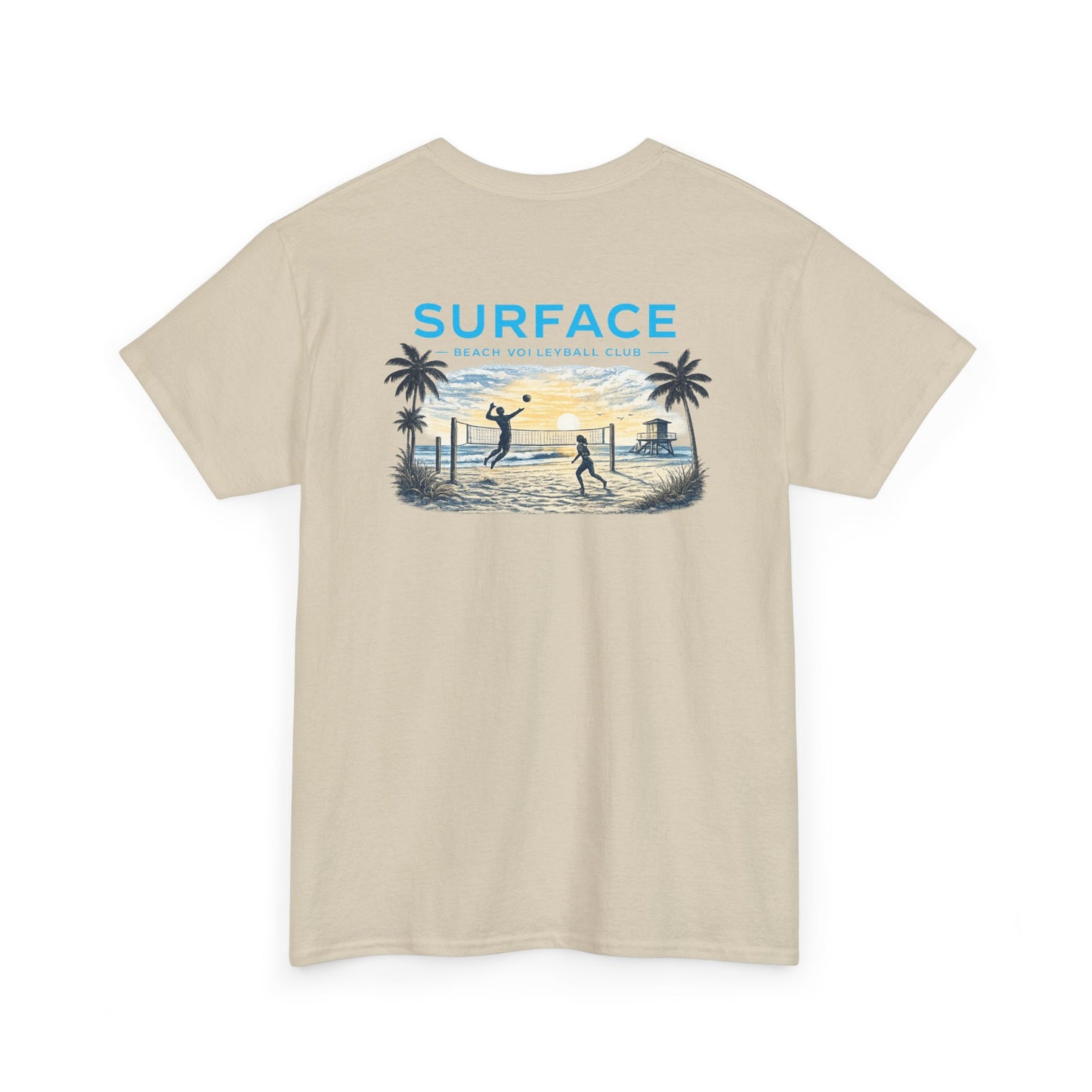 Surface Beach Volleyball Club T-Shirt — Coastal Sunset Volley Tee