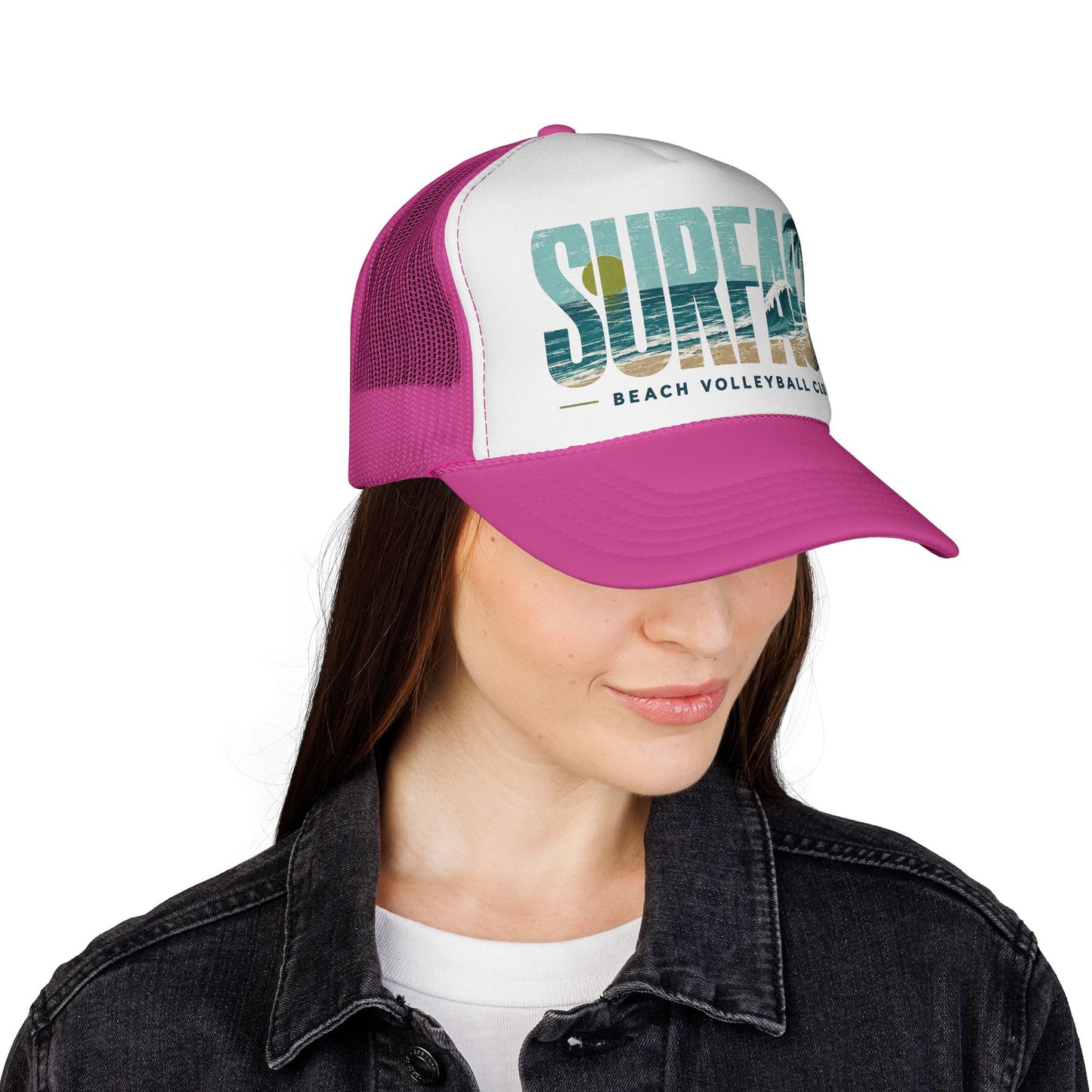 Surface Beach Volleyball Club Trucker Cap | Surf Sunset Design