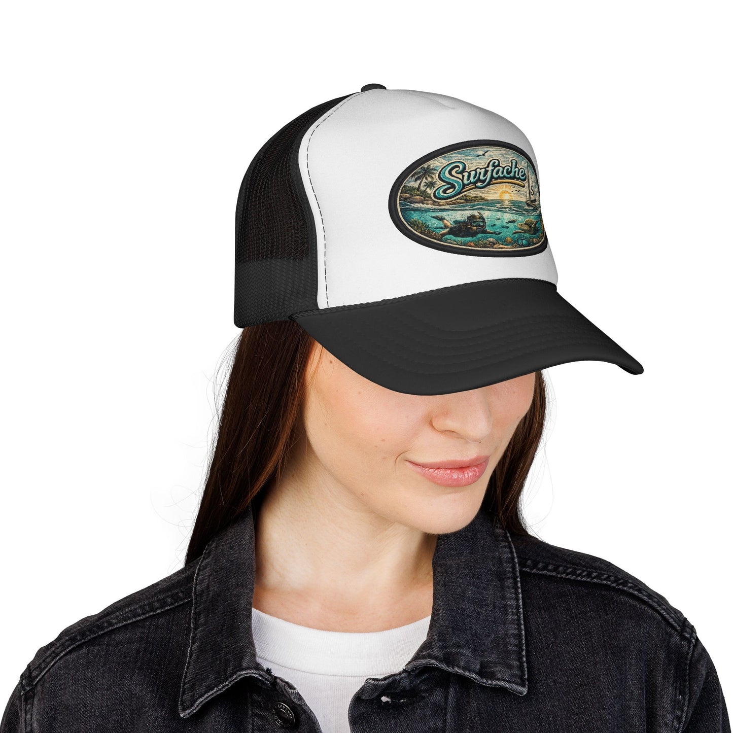 Surfache Trucker Cap — Vintage Surf Sunset Mesh Hat