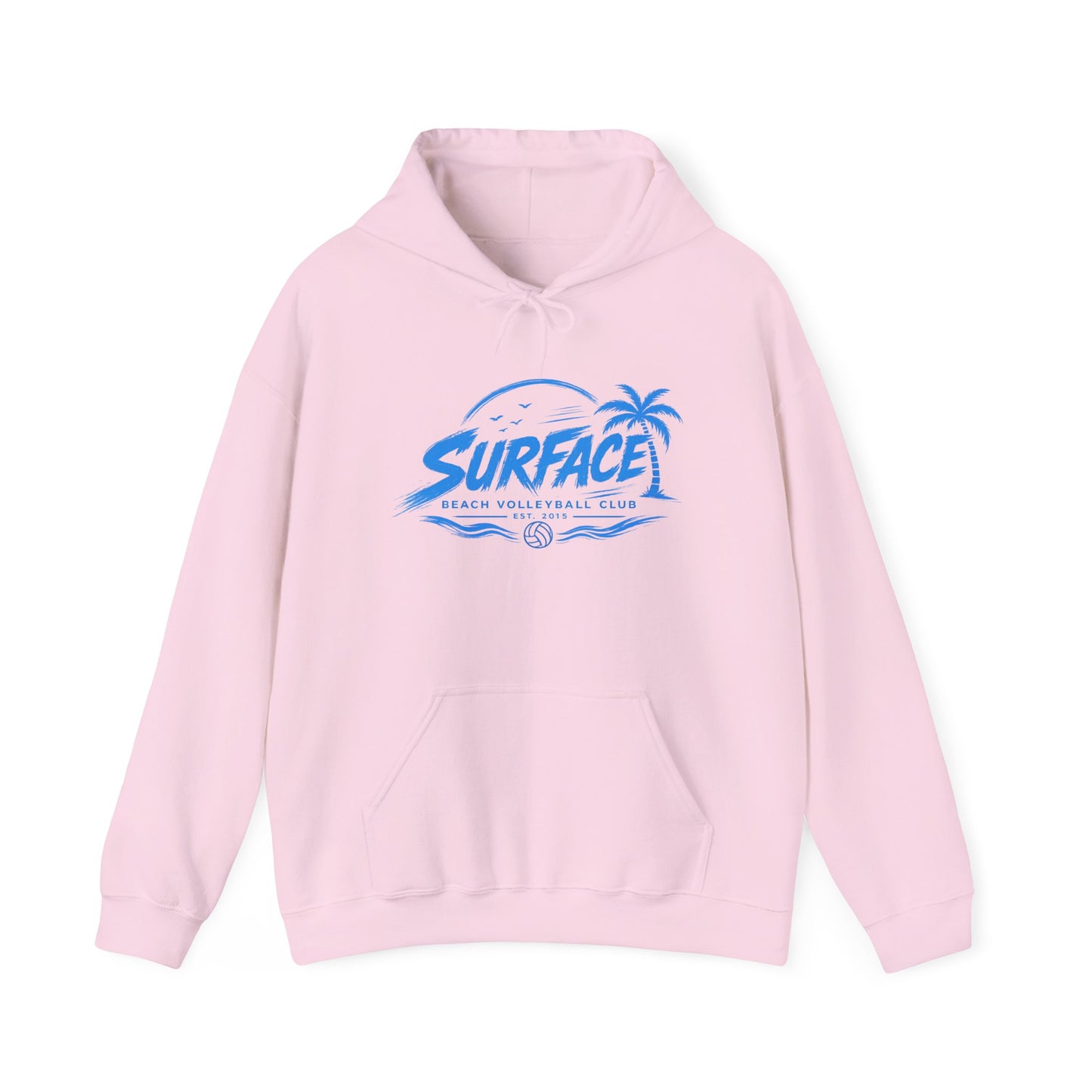 Hoodie — 'Surface Beach Volleyball Club' Retro Palm Surf Logo