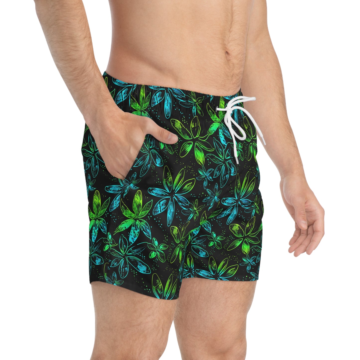 Floral Mascot Surface Beach Volleyball Club Modern Swim Trunks