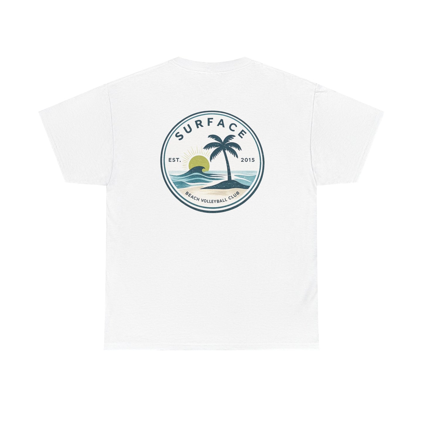 Surface Beach Club T-Shirt — Vintage Palm & Wave Logo Tee