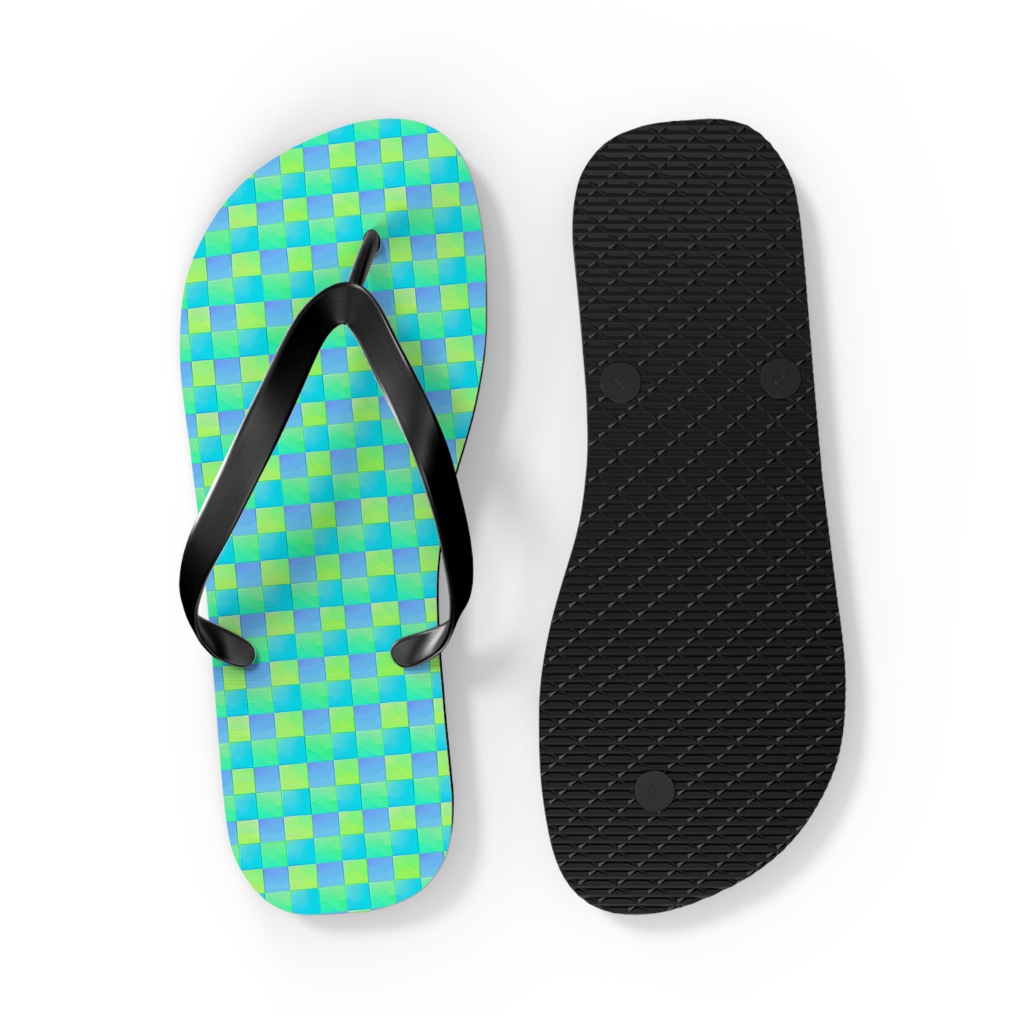 Checkerboard Surface Beach Volleyball Club Designer Flip Flops