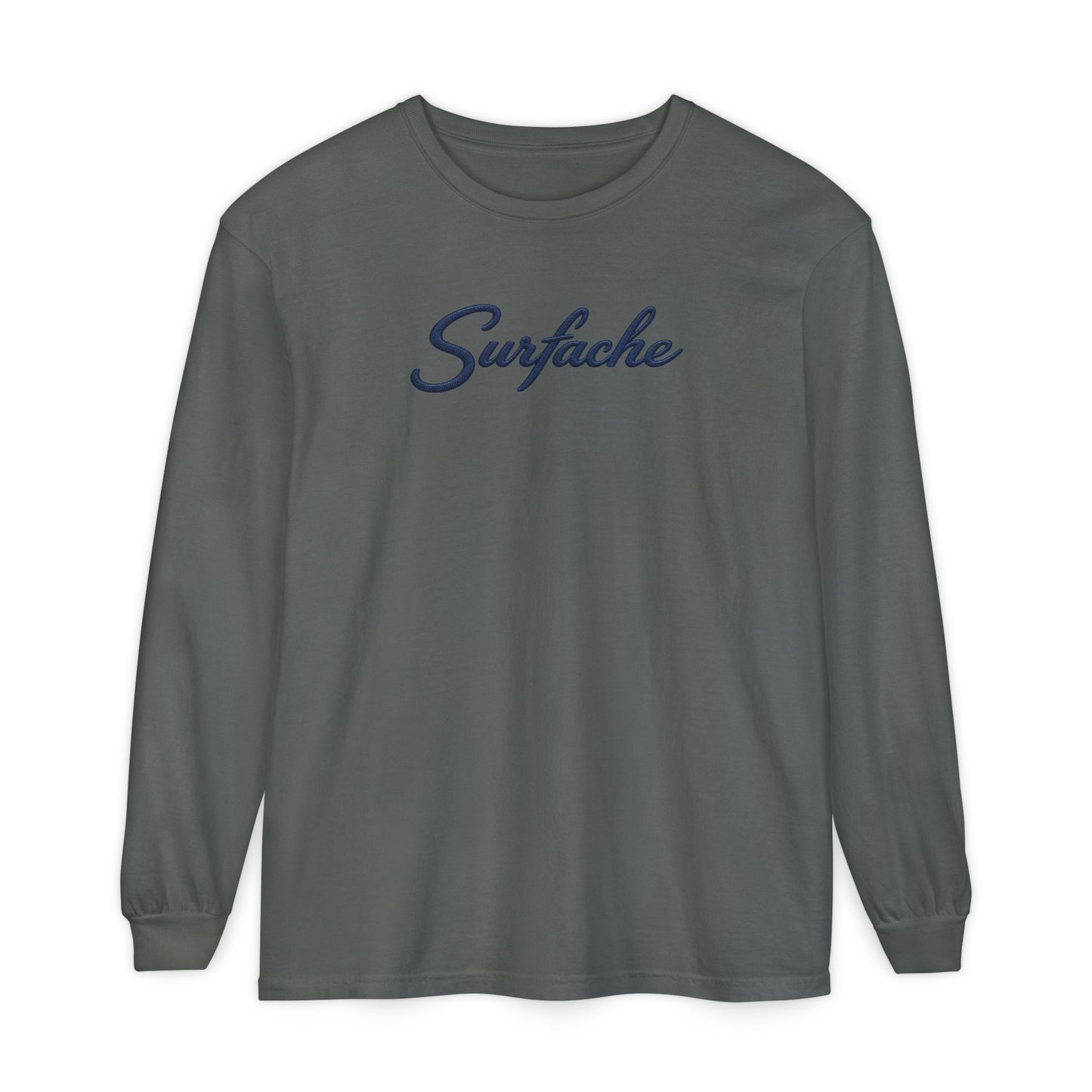 Surfache Long Sleeve T-Shirt — Script Logo Front & Wave Patch Back