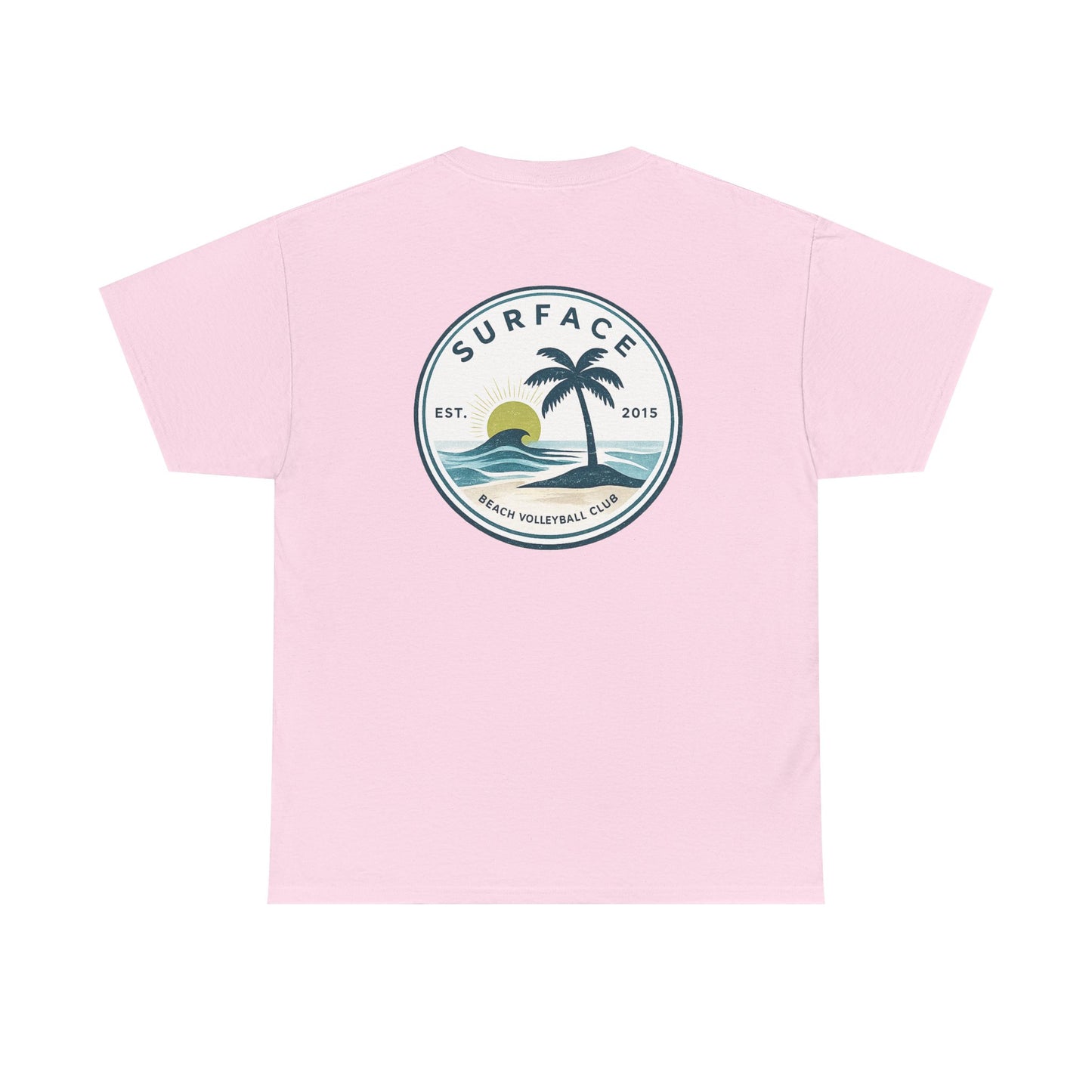 Surface Beach Club T-Shirt — Vintage Palm & Wave Logo Tee