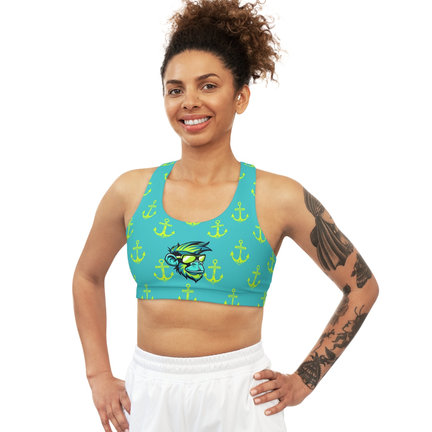 Anchors Away Surface Beach Volleyball Club Seamless Sports Bra (AOP)