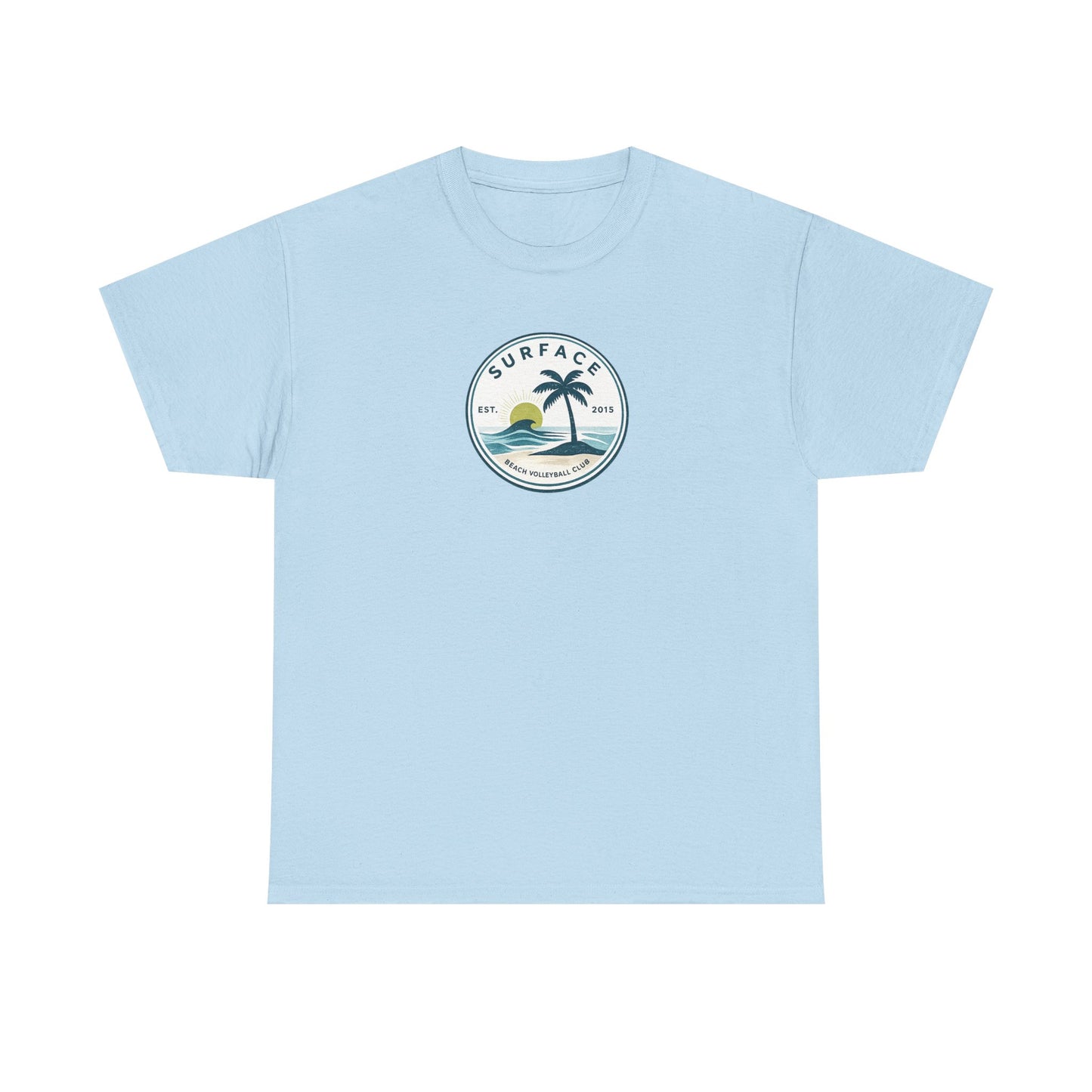 Surf Vibes Palm Tree Tee — "Surface" Beach Club Graphic T-Shirt