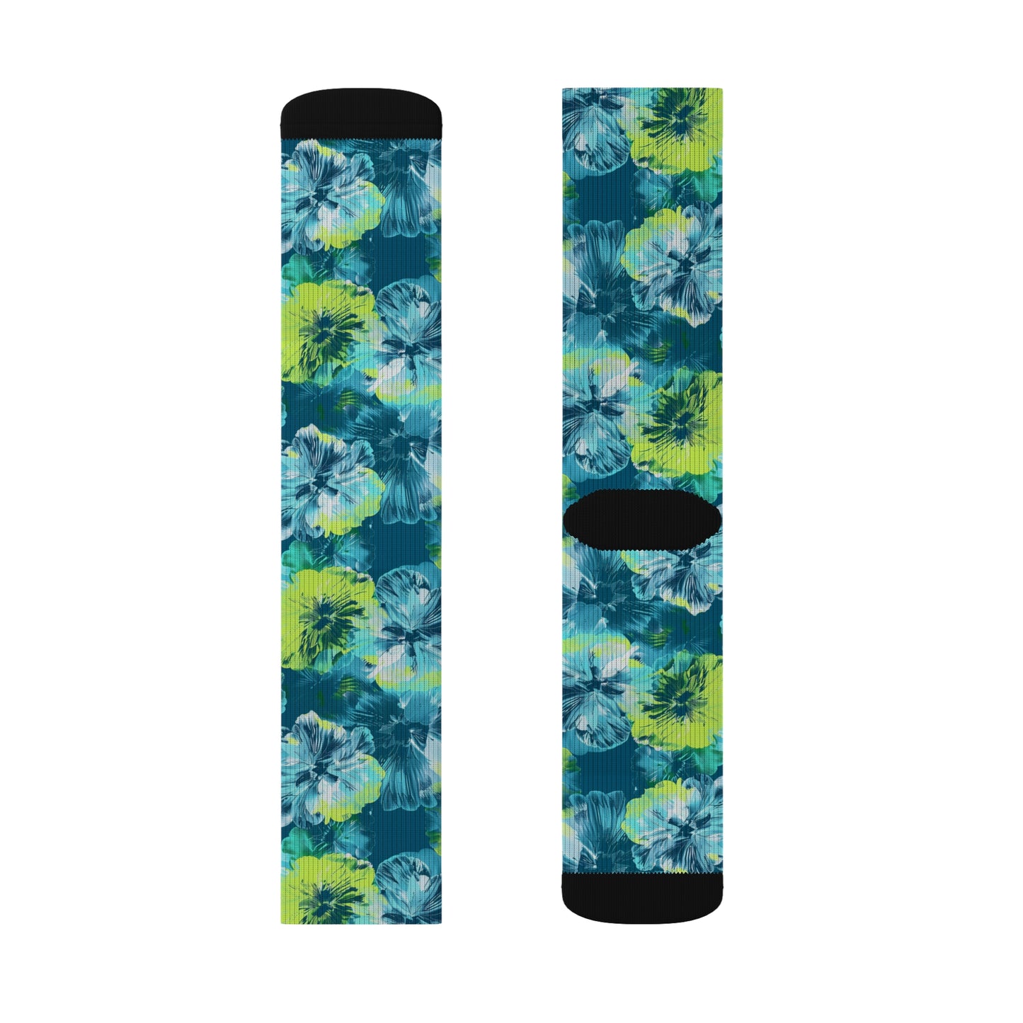 Moda Urbano Hibiscus Breatheable Moisture Wicking Performance Printed Fashion Sublimation Socks