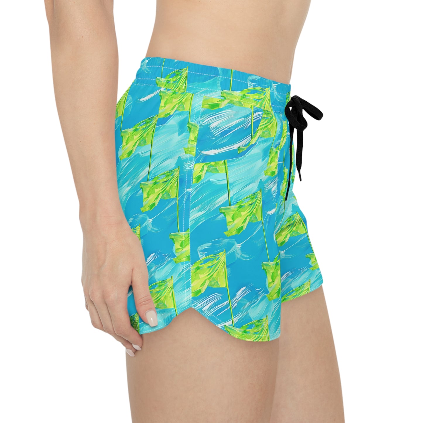 Flags Surface Beach Volleyball Club Cover Up Women's Casual Shorts (AOP)