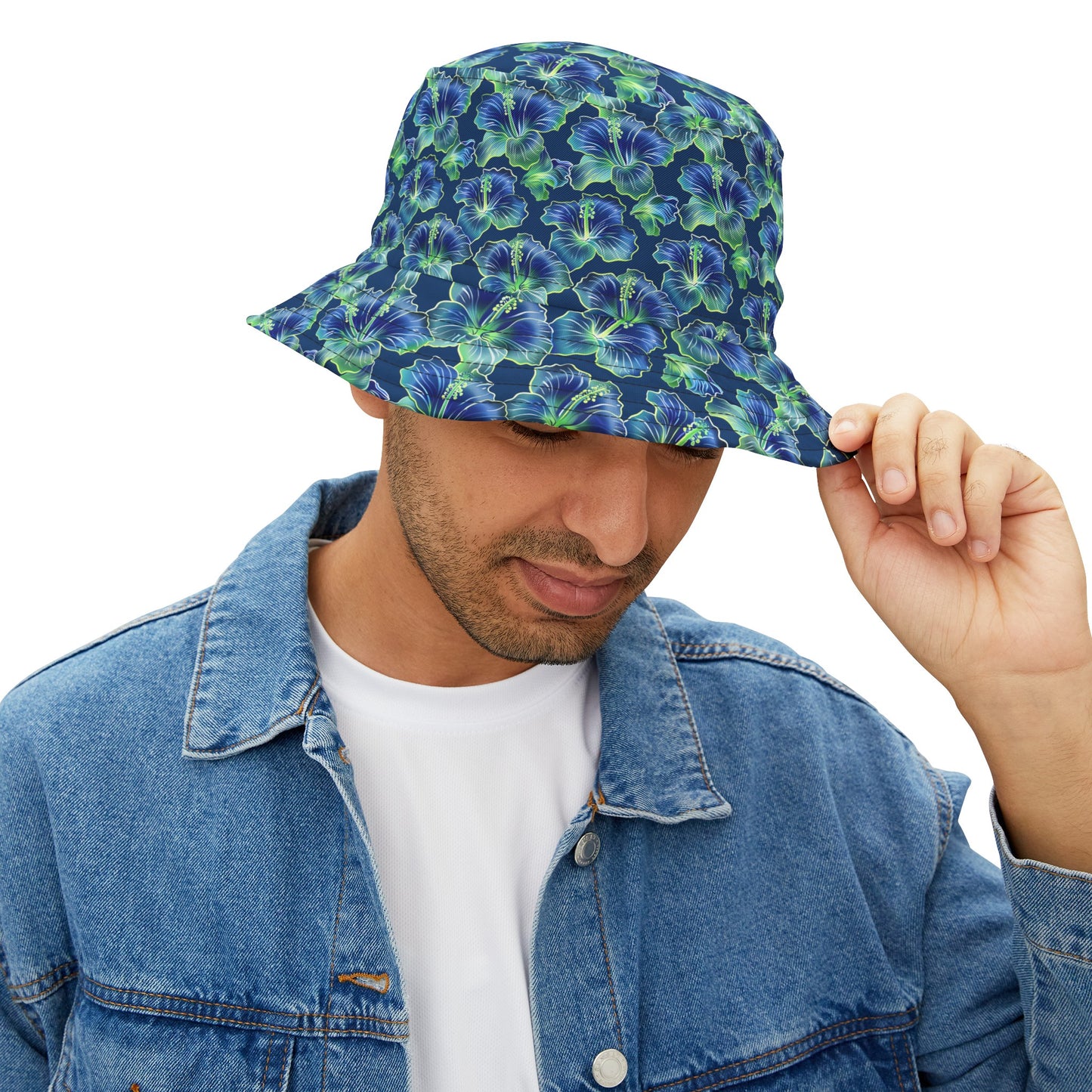 Moda Urbano Tropical  Hibiscus Bucket Hat (AOP)