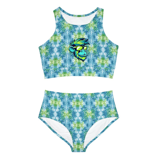 Mascot Surface Beach Volleyball Club Neon Palm Sporty Bikini Set