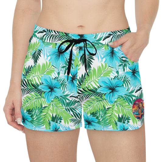 Surface Beach Volleyball Club Floral Logo Cover Up Women's Casual Shorts (AOP)