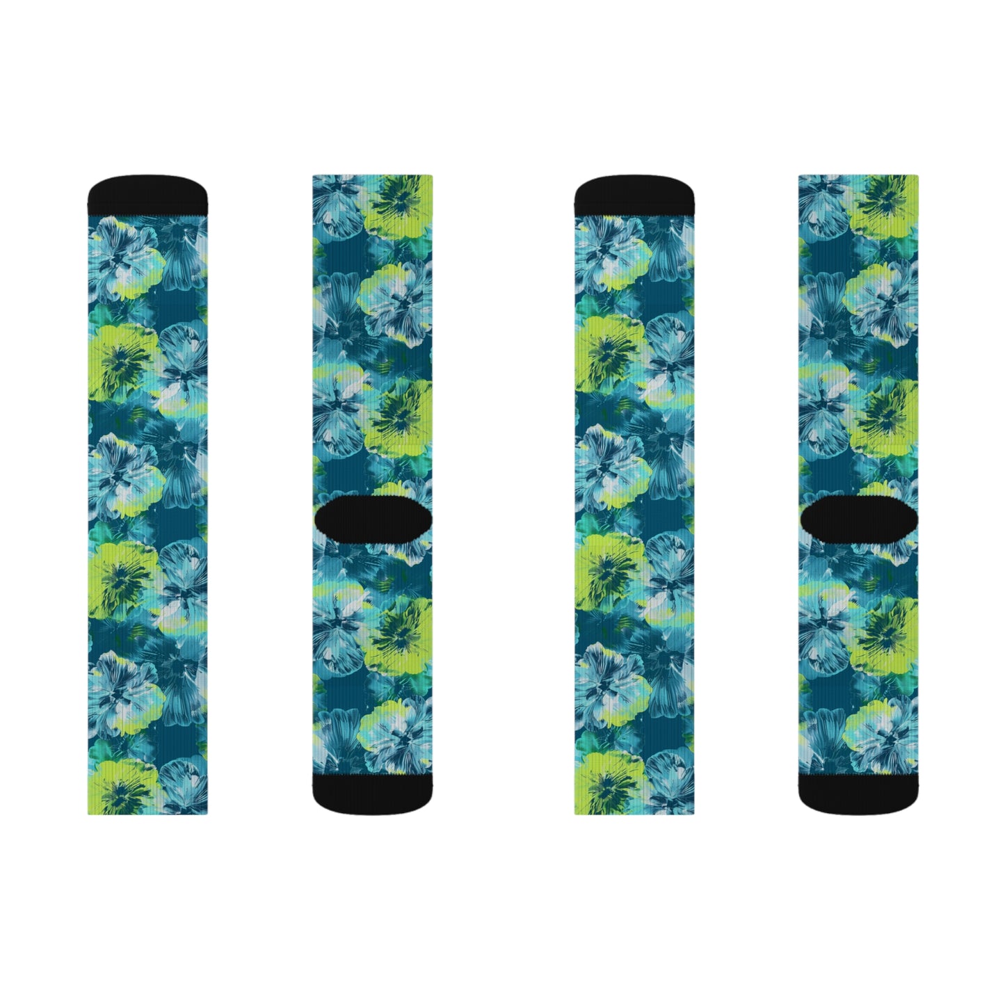 Moda Urbano Hibiscus Breatheable Moisture Wicking Performance Printed Fashion Sublimation Socks