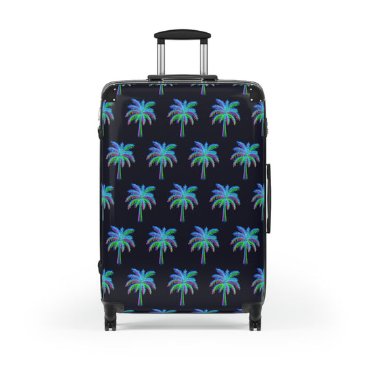 Neon Palm Swivel Hard Shell Waterproof Suitcase