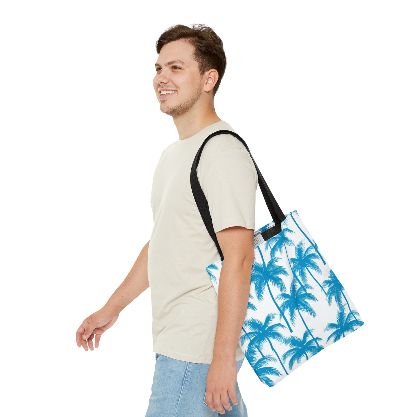 Cyan Palm Travel Tote Bag