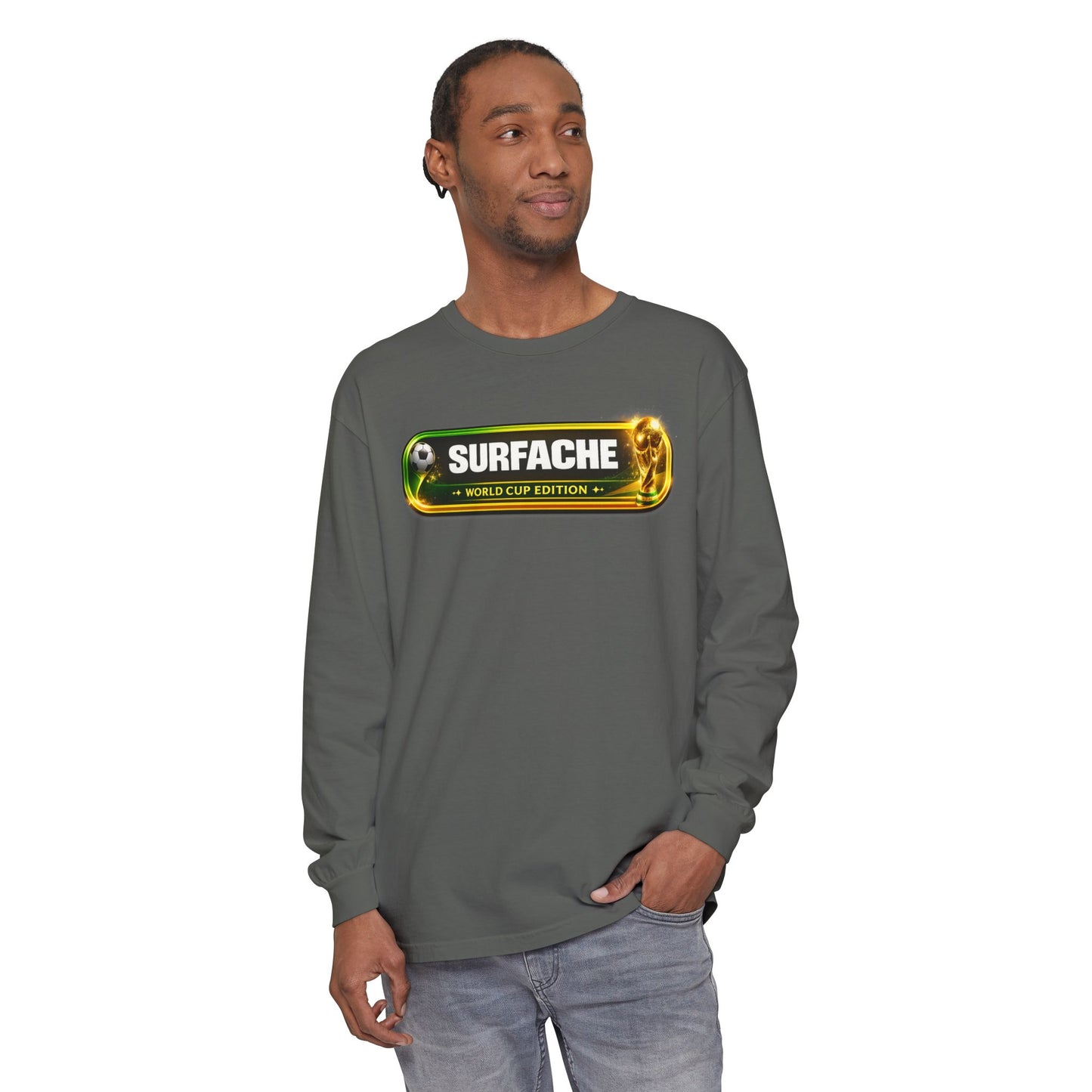 Surfache World Cup Soccer Long Sleeve Tee — "Surface" Front & "Pausa de Hidratación" Back