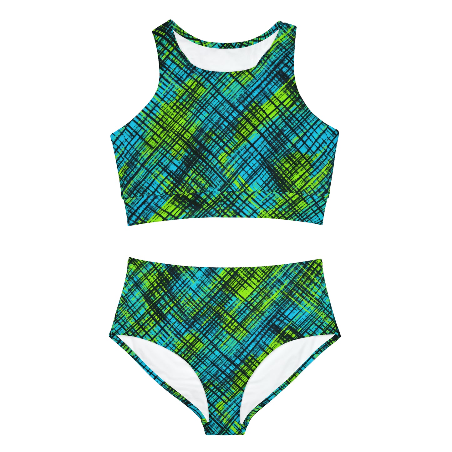 Surface Beach Volleyball Club Neon Palm Sporty Bikini Set