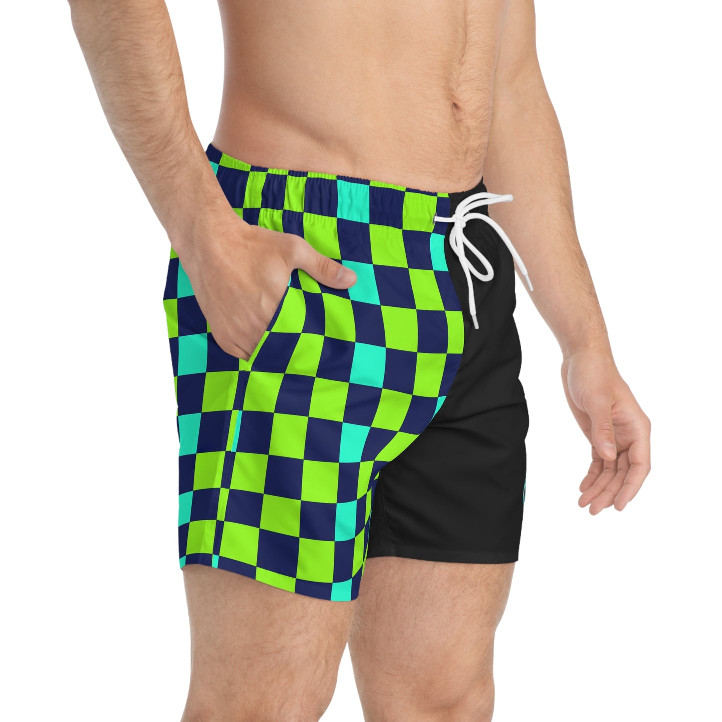 Checkered Icon Surface Beach Volleyball Club Modern Swim Trunks