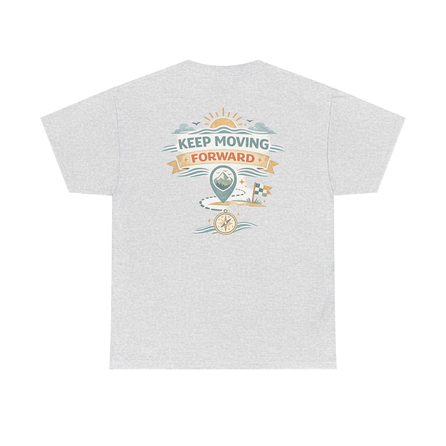 Keep Moving Forward T-Shirt — Inspirational Travel Compass Graphic Tee