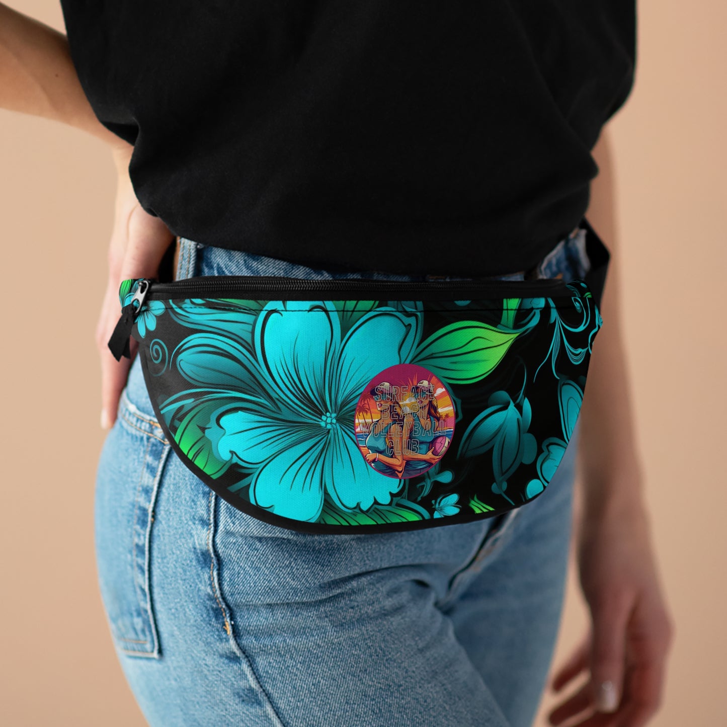 Surface Beach Volleyball Club Floral Logo Fanny Pack