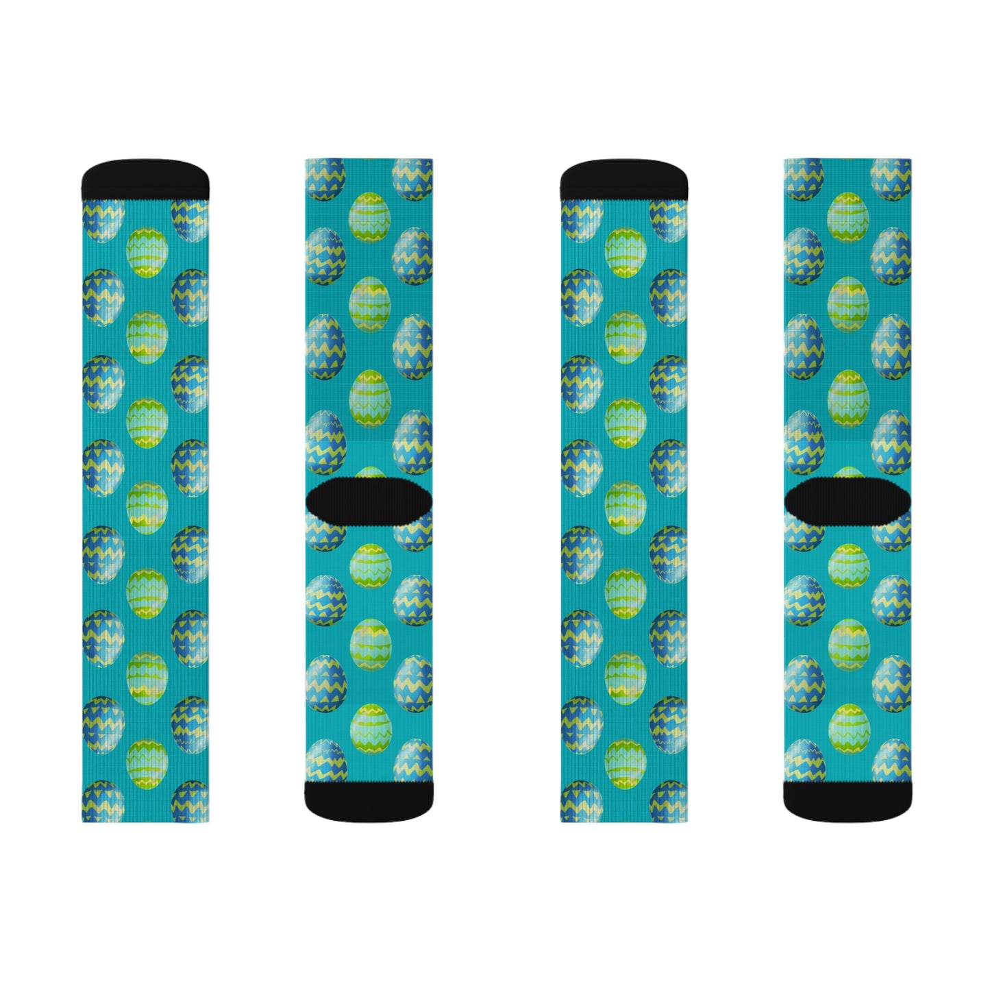 Easter Collection Breatheable Moisture Wicking Performance Printed Fashion Sublimation Socks