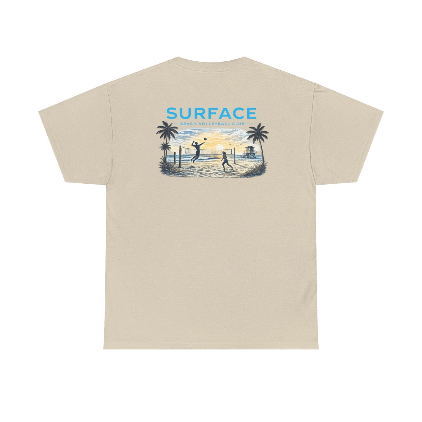 Surface Beach Volleyball Club T-Shirt — Coastal Sunset Volley Tee