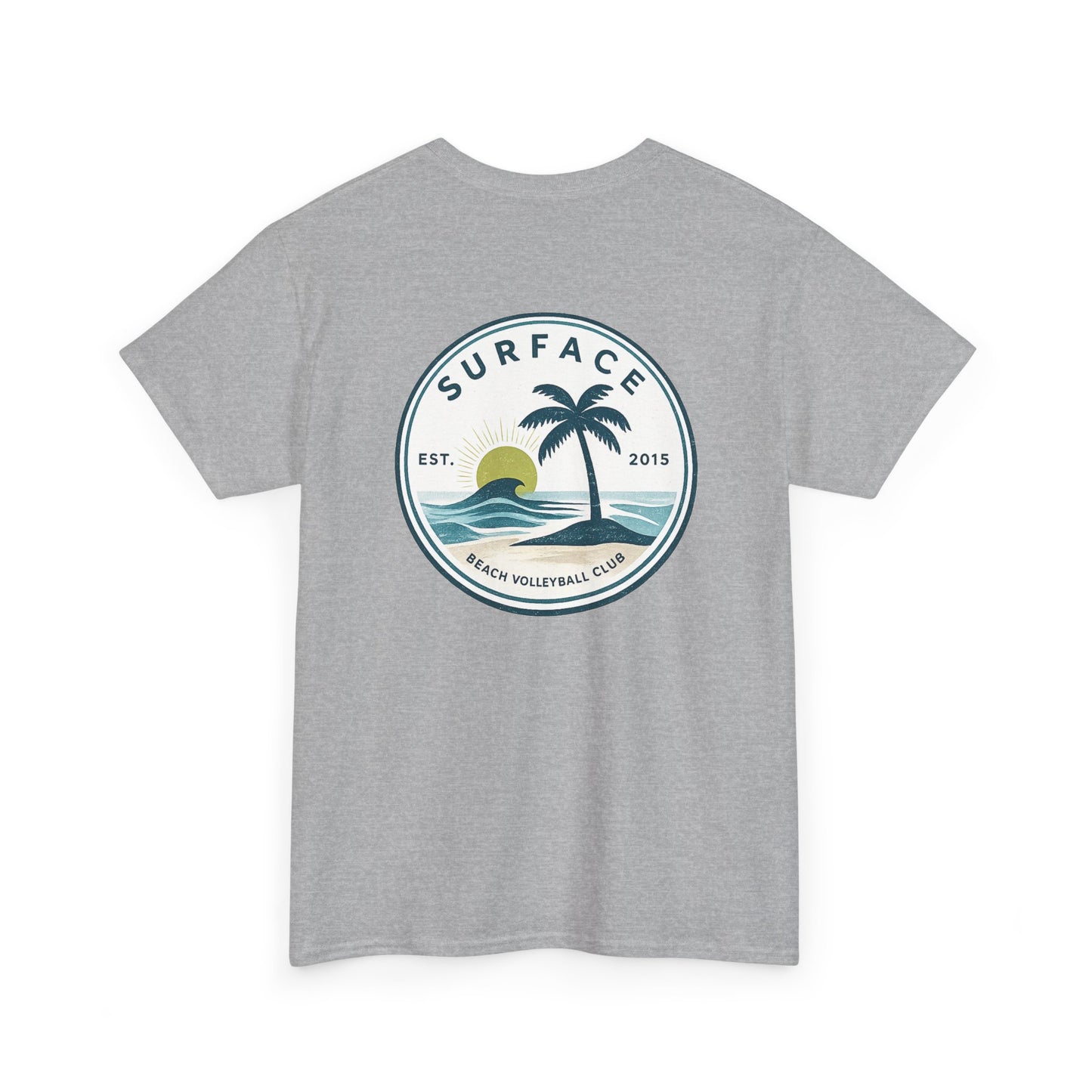 Surface Beach Club T-Shirt — Vintage Palm & Wave Logo Tee