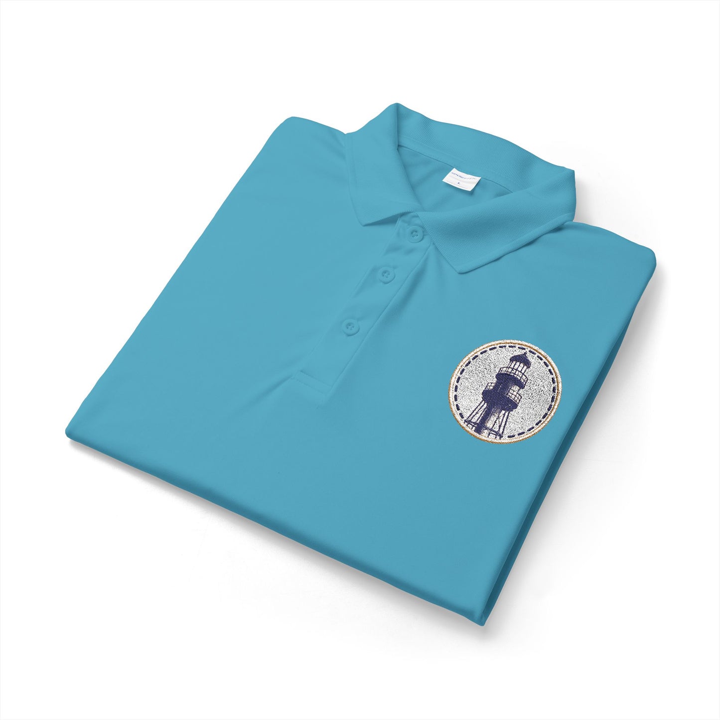 Surfache Performance Polo with Nautical Compass Logo — Embroidered Sailing Crew Shirt