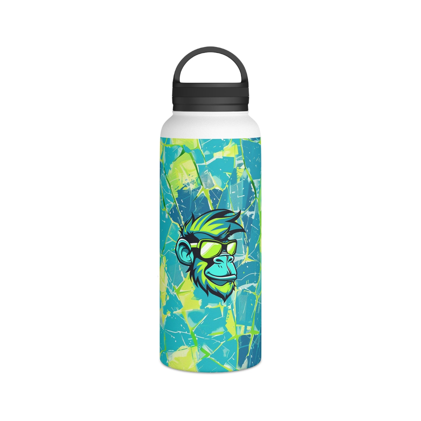 Shades Mascot Surface Beach Volleyball Club Stainless Steel Water Bottle, Handle Lid