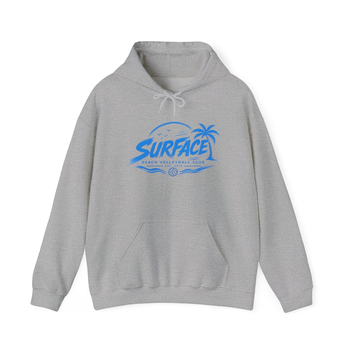 Hoodie — 'Surface Beach Volleyball Club' Retro Palm Surf Logo