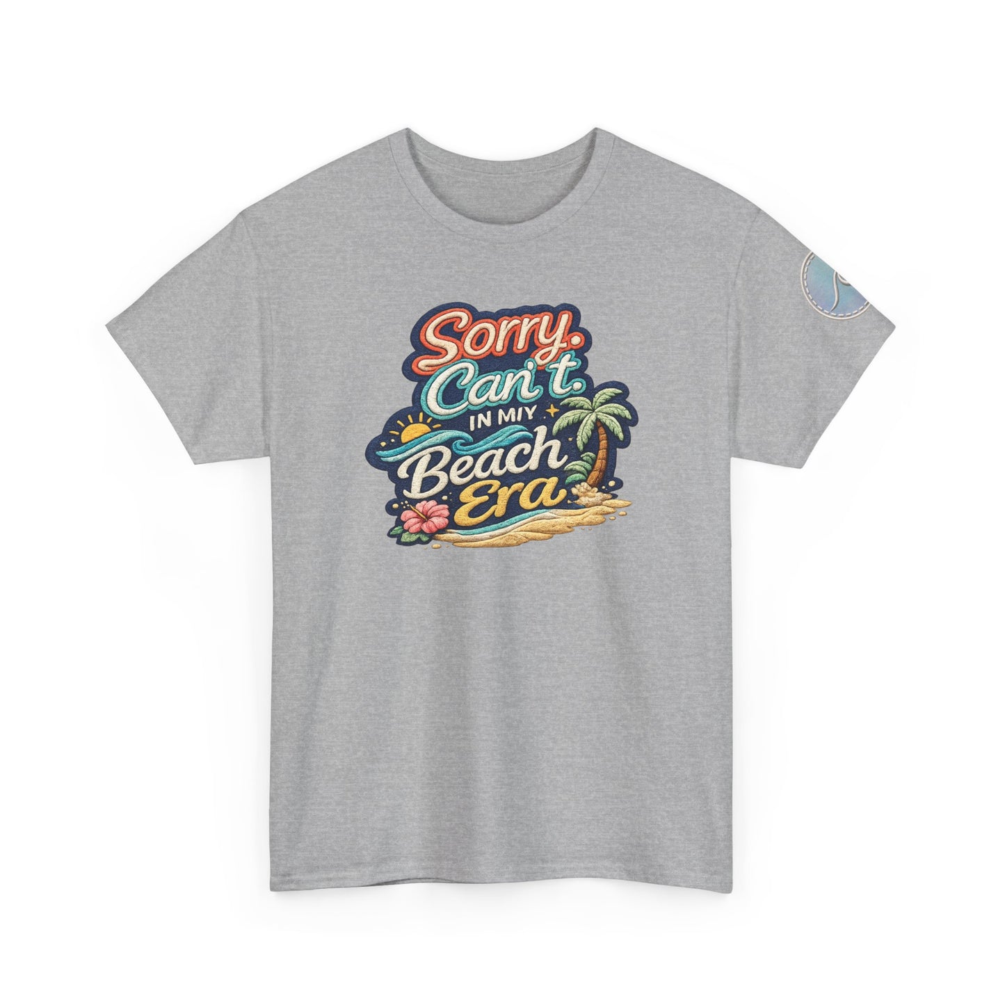 Sorry Can't, In My Beach Era — Retro Tropical Palm Beach Vacation T‑Shirt
