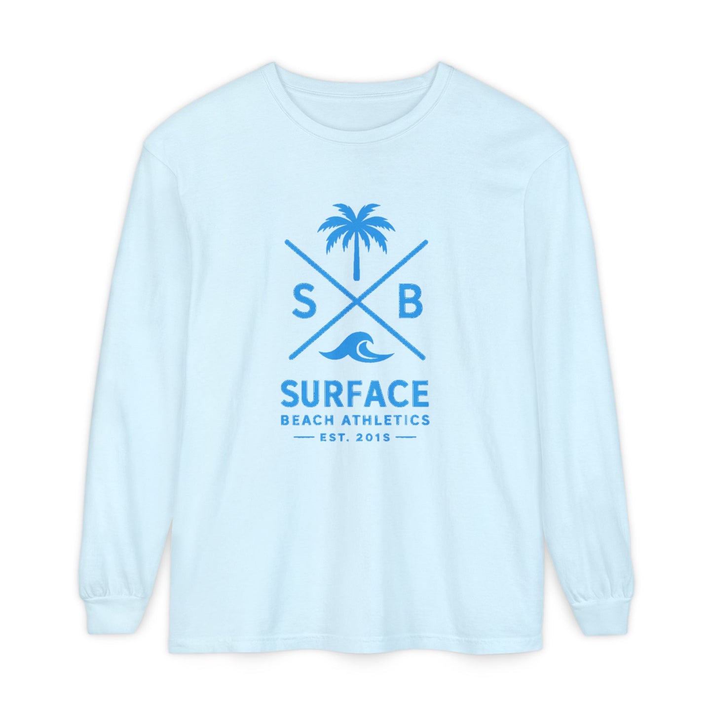 Surface Beach Athletics Long Sleeve Tee — Palm & Wave Graphic Shirt