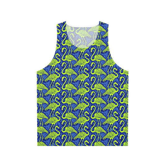 Flamingo Party Mascot Surface Beach Volleyball Club Unisex Tank Top (AOP)
