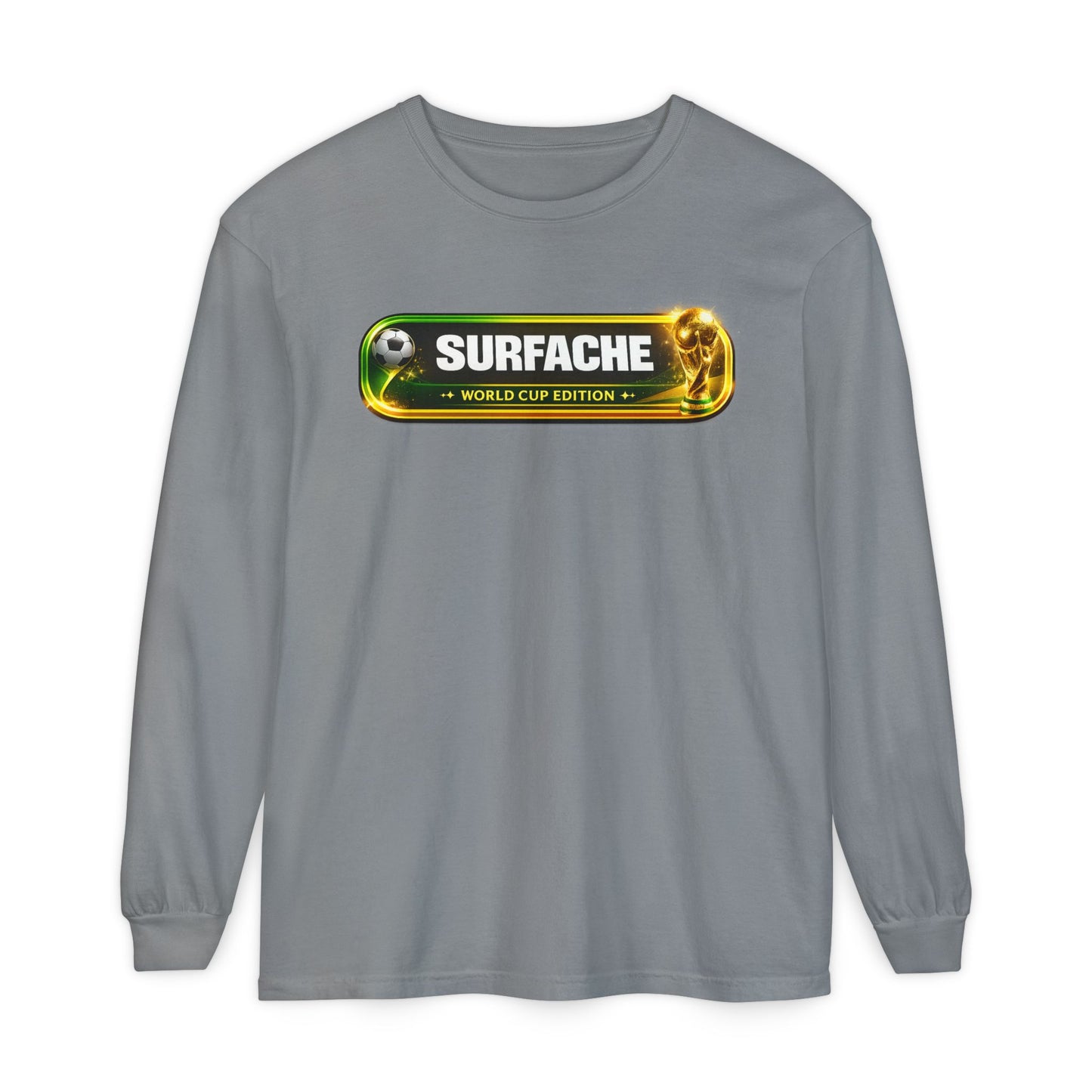 Surfache World Cup Soccer Long Sleeve Tee — "Surface" Front & "Pausa de Hidratación" Back