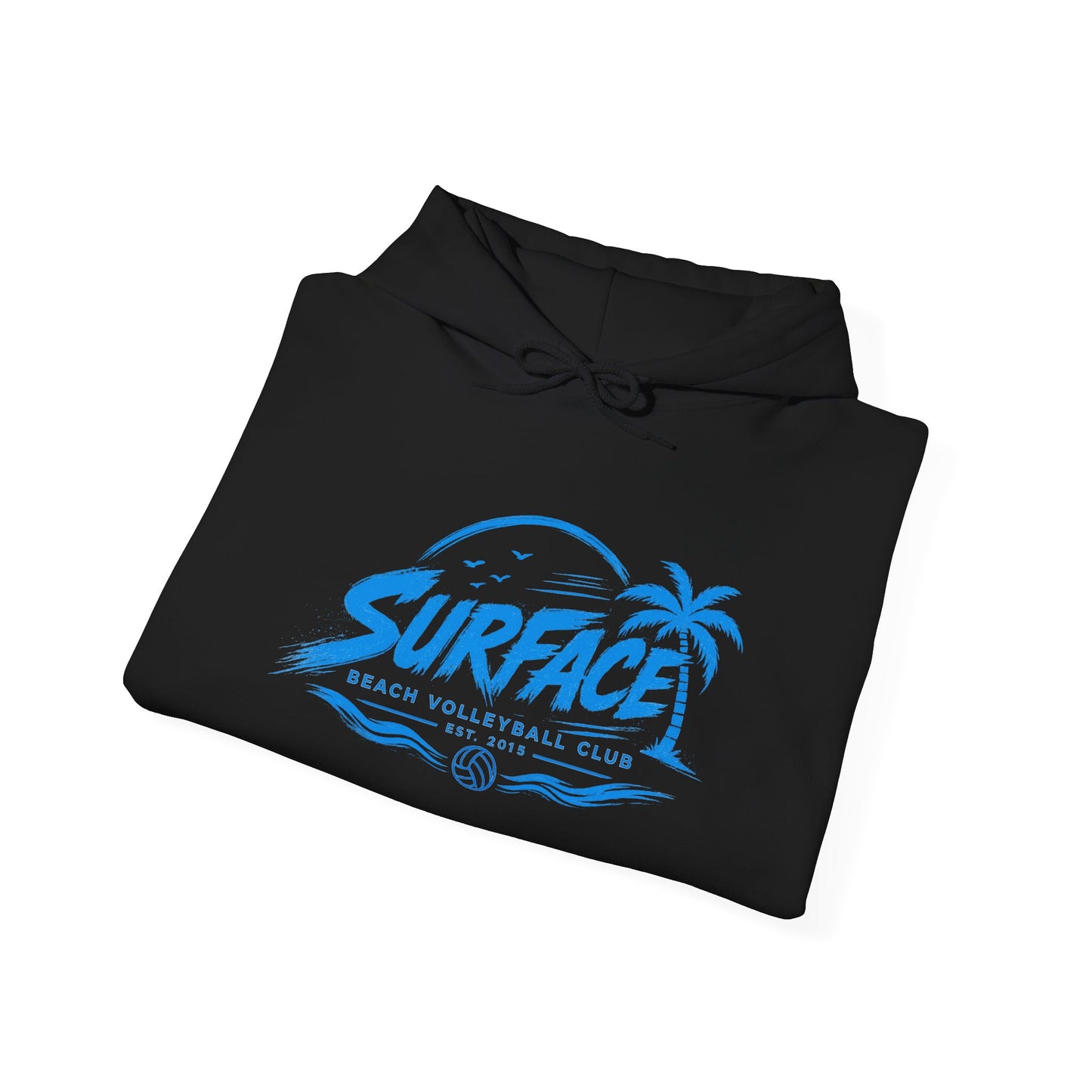 Hoodie — 'Surface Beach Volleyball Club' Retro Palm Surf Logo