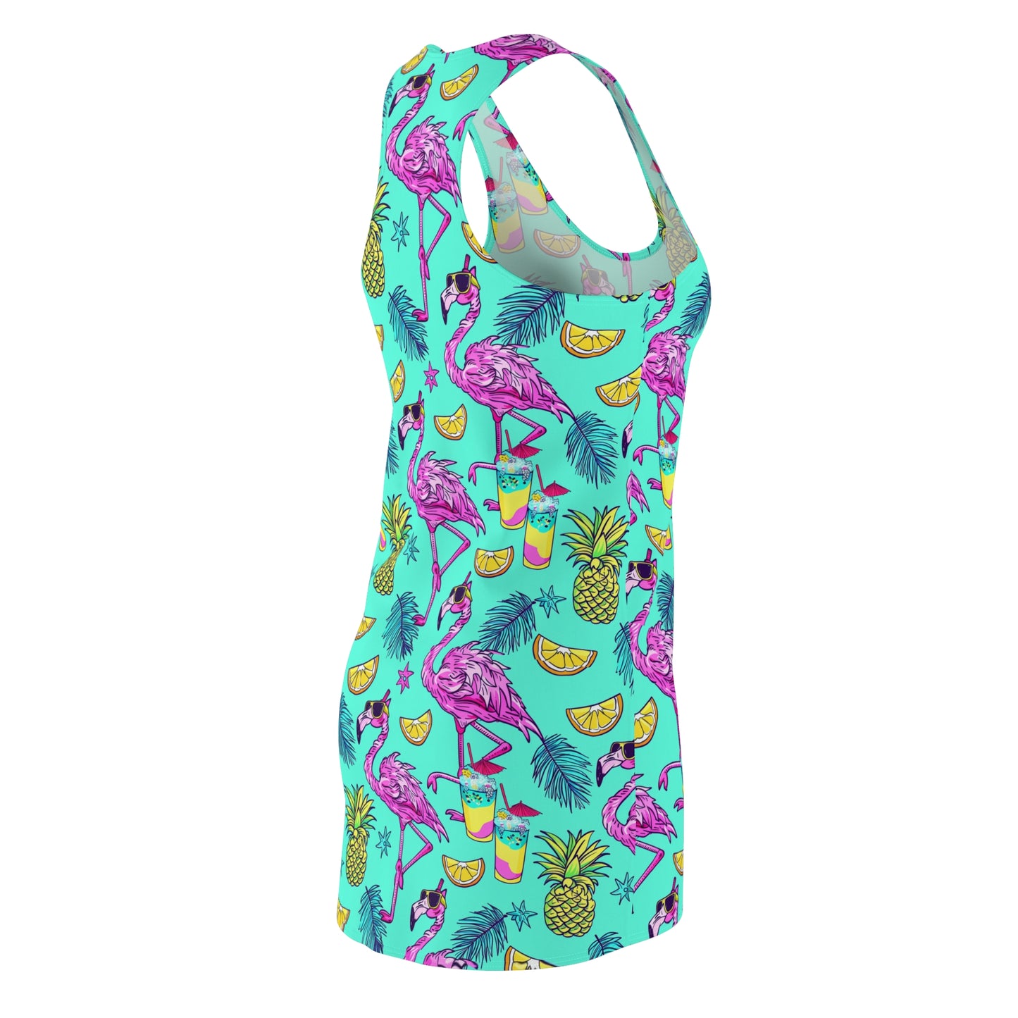 Flamingo Party Surface Beach Volleyball Club Cover Up Racerback Dress