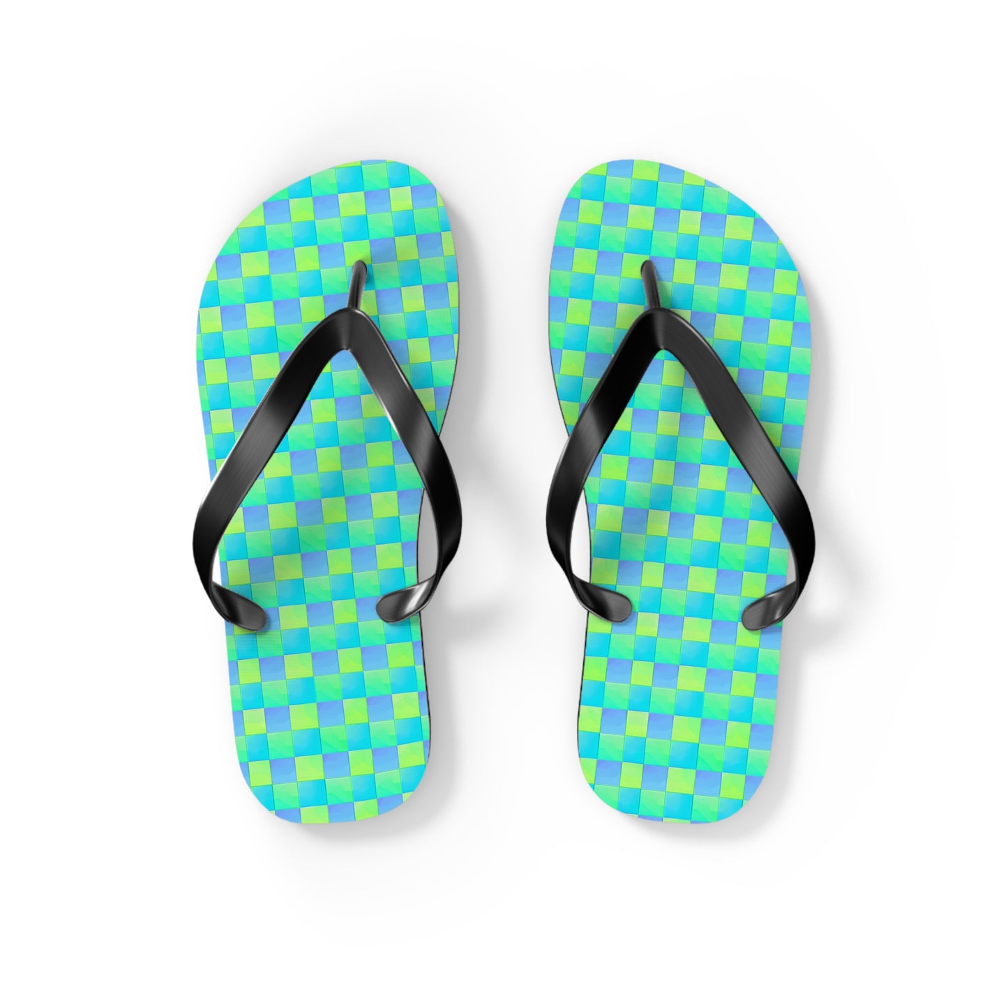 Checkerboard Surface Beach Volleyball Club Designer Flip Flops