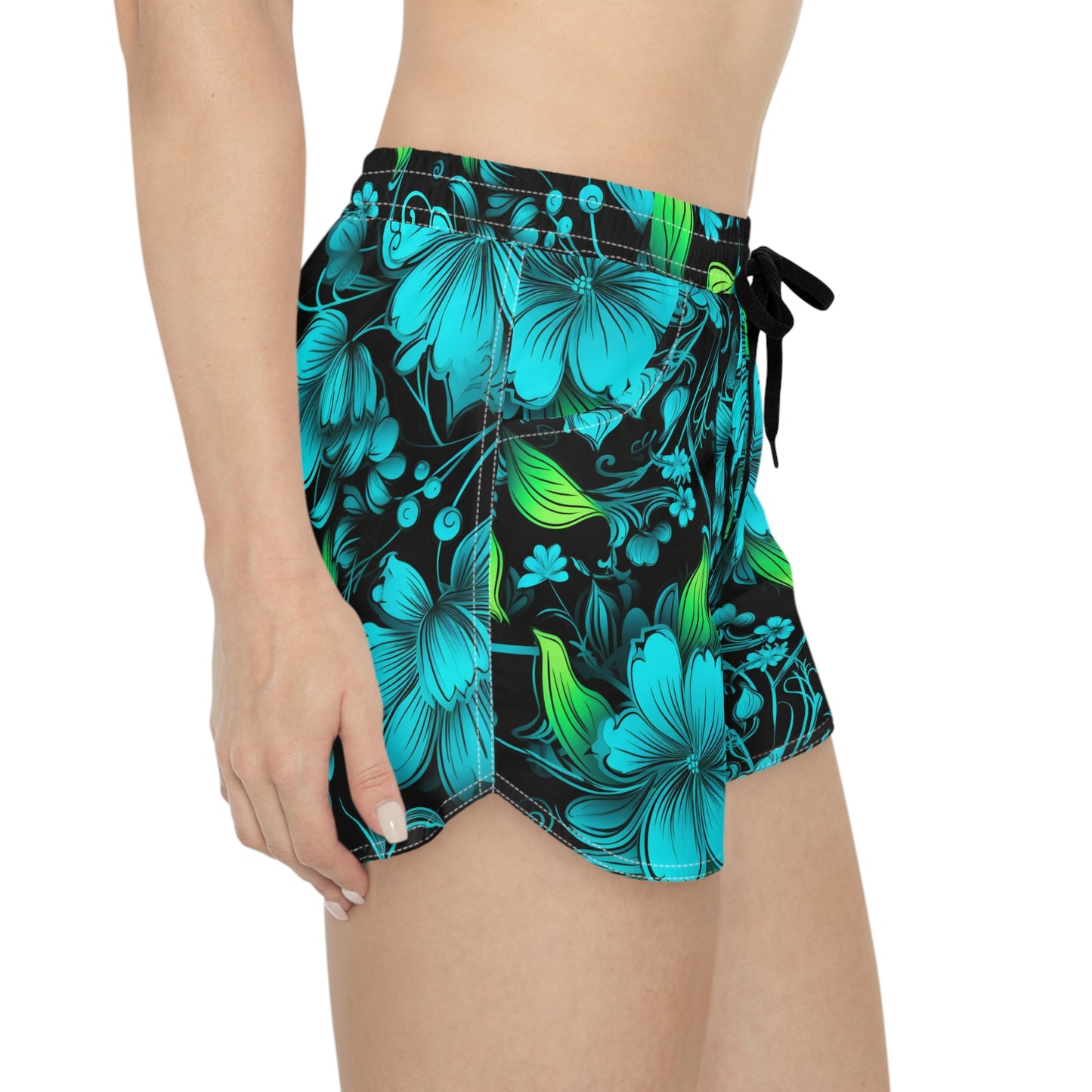 Surface Beach Volleyball Club Floral Logo Cover Up Women's Casual Shorts (AOP)