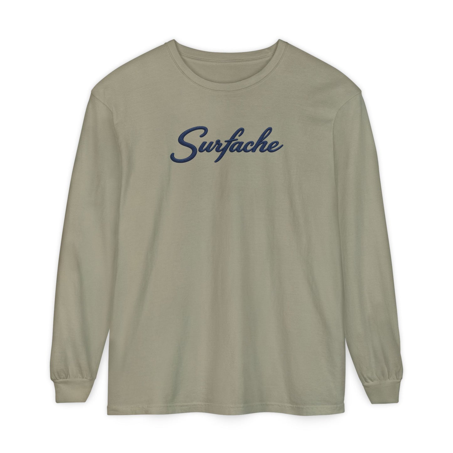 Surfache Long Sleeve T-Shirt — Script Logo Front & Wave Patch Back