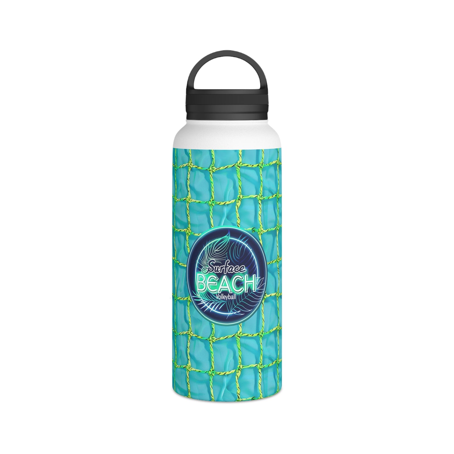 Icon Surface Beach Volleyball Club Stainless Steel Water Bottle, Handle Lid