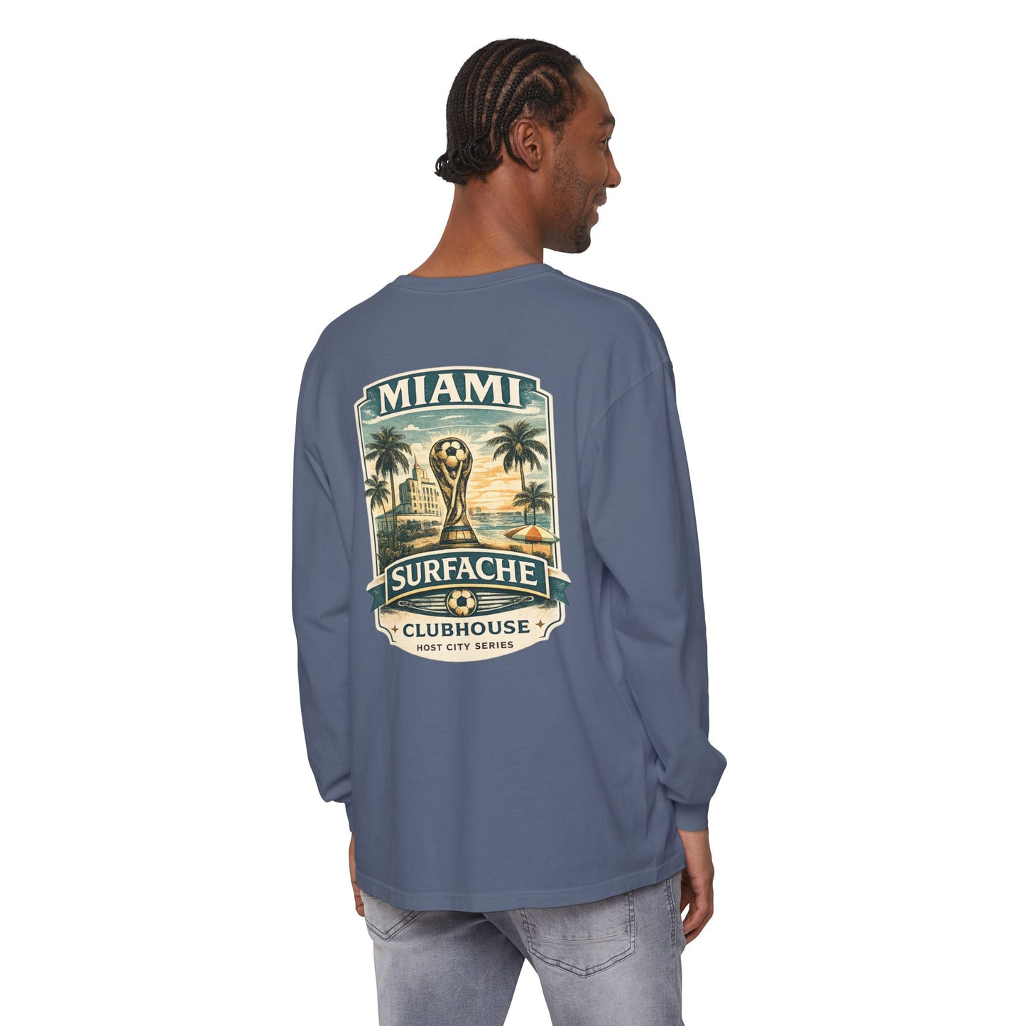Miami Surfache Long Sleeve Tee — Surf Clubhouse Graphic Shirt