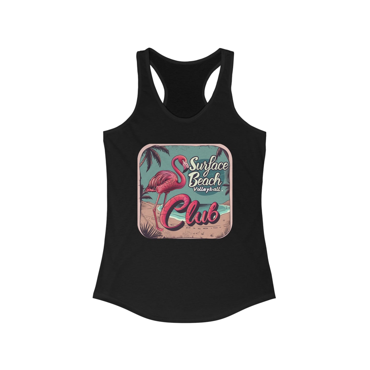 Flamingo Icon Surface Beach Volleball Racerback Tank