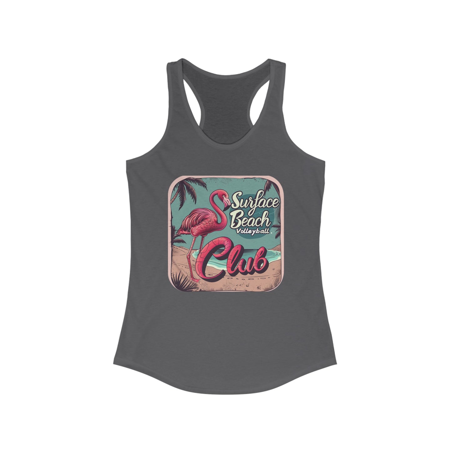 Flamingo Icon Surface Beach Volleball Racerback Tank