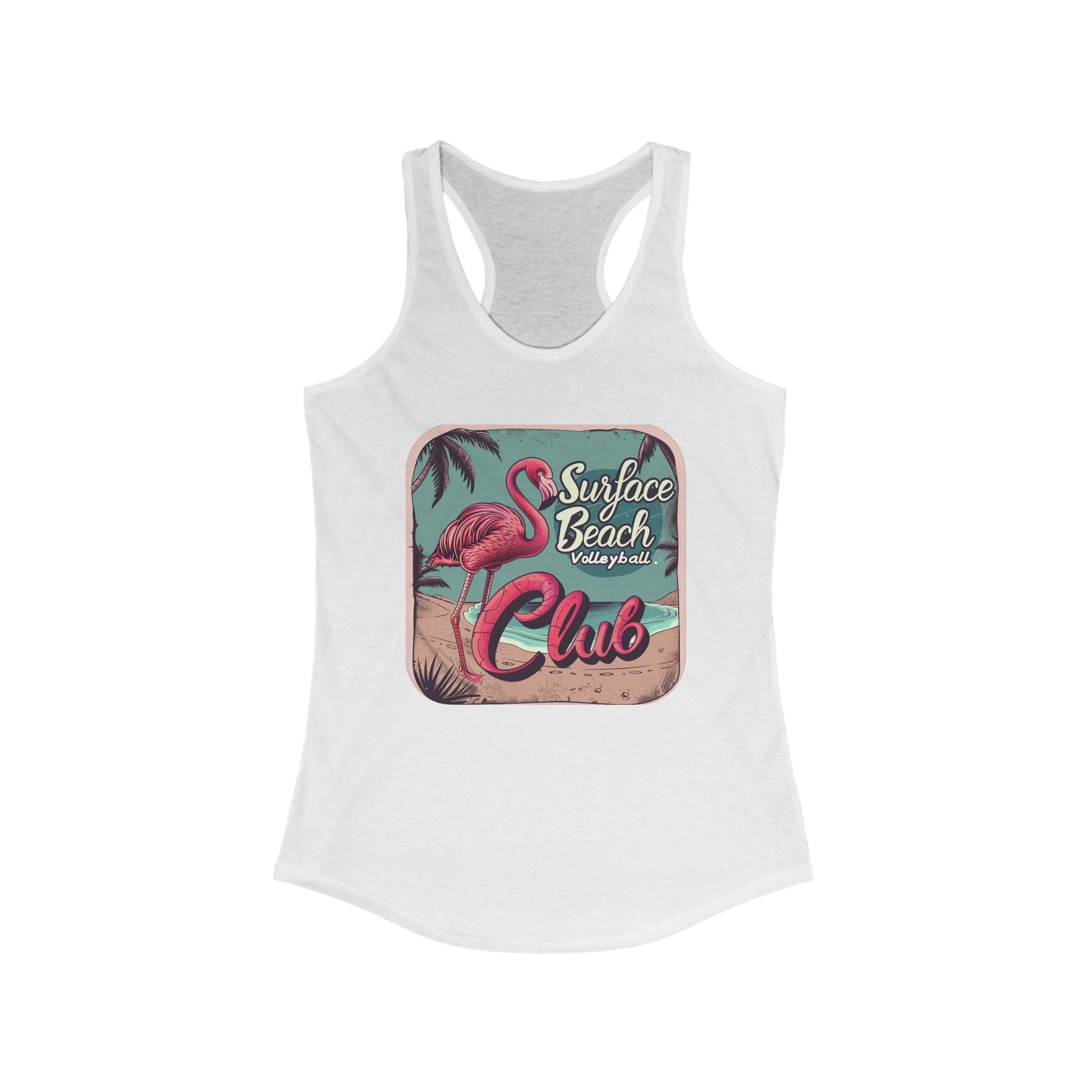 Flamingo Icon Surface Beach Volleball Racerback Tank