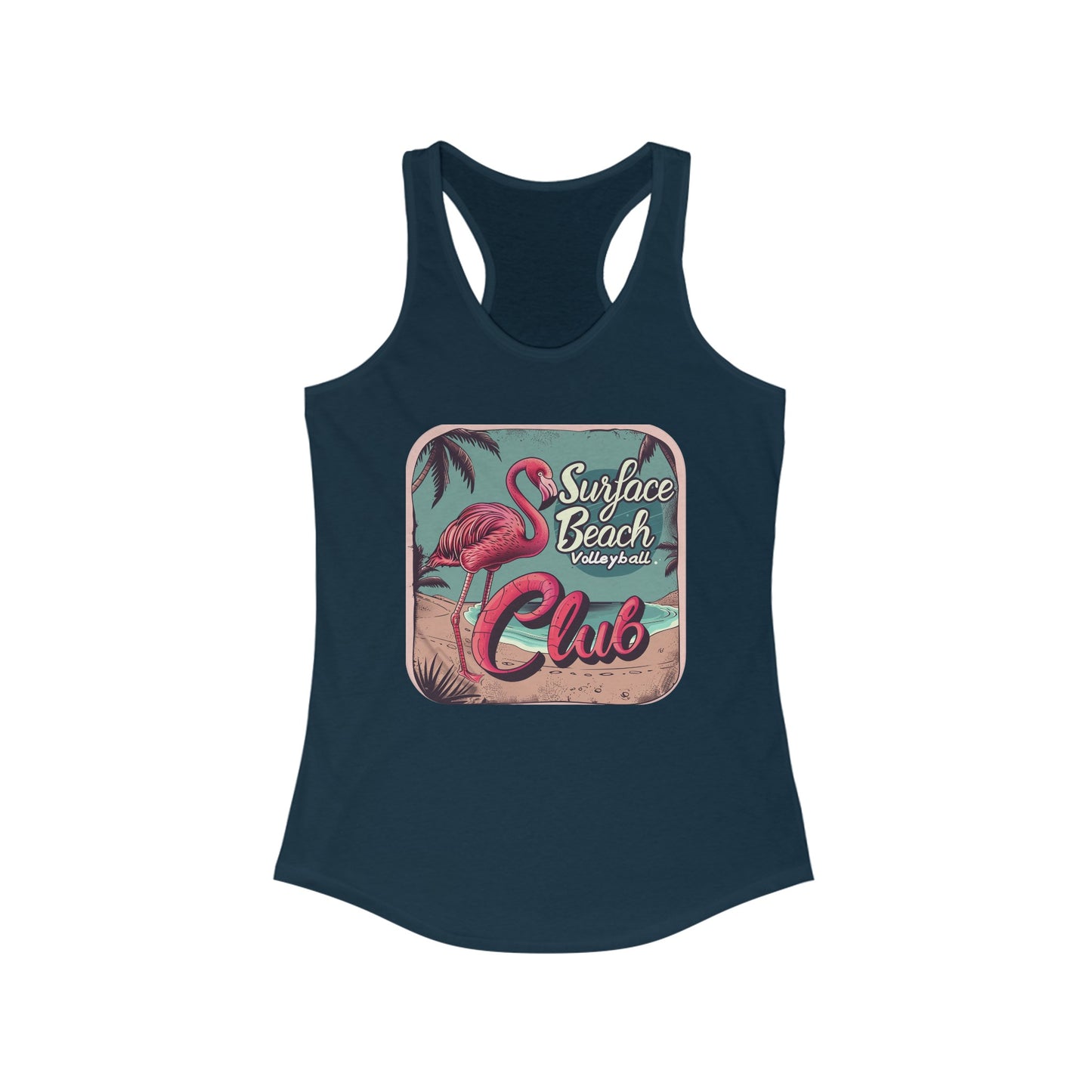 Flamingo Icon Surface Beach Volleball Racerback Tank